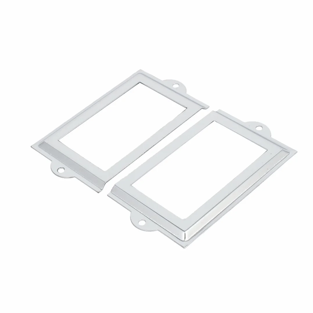 Sourcingmap Szuflada na dokumenty biurowe 105 mm x 60 mm uchwyty na etykiety ramki srebrny odcień 6 szt