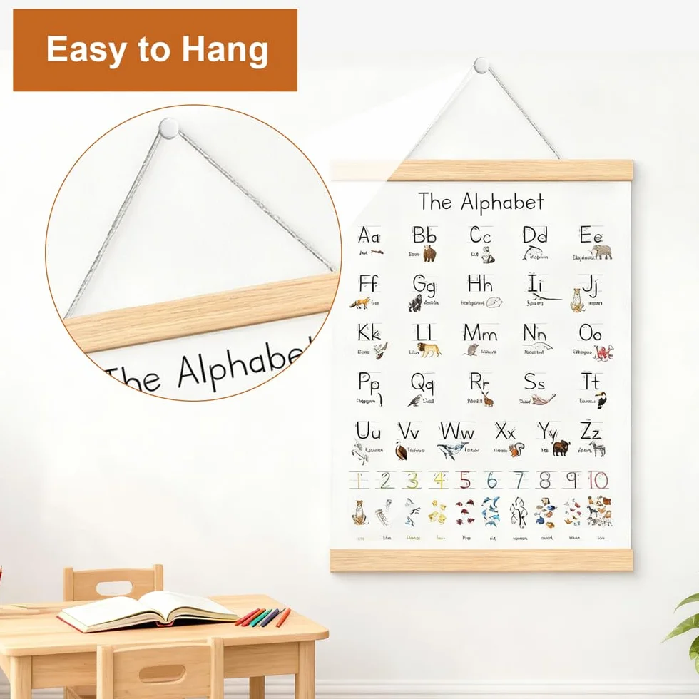 40 x 30 cm plakat ABC dla dzieci, plakat alfabetu dla dzieci, plakaty alfabetu, plakaty z literami, białe plakaty z literami do szkoły podstawowej do użytku w przedszkolach, przedszkolach i szkołach