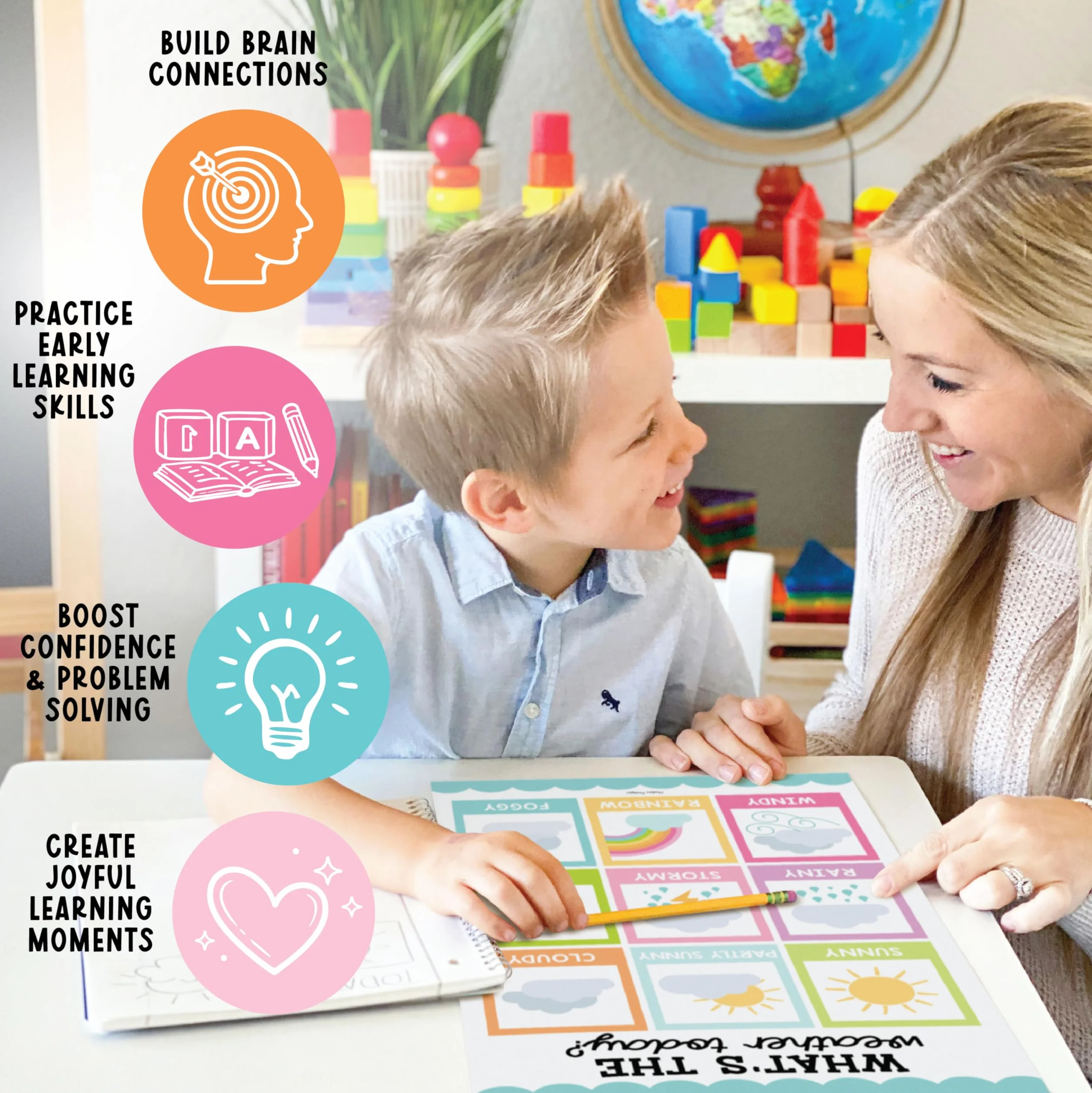Hadley Designs 16 Educational Posters for Classroom Decor - Pastel Educational Posters for Toddlers 1-3, Toddler Learning Poster for Kids Ages 3-5, Kindergarten & Preschool Classroom Must Haves