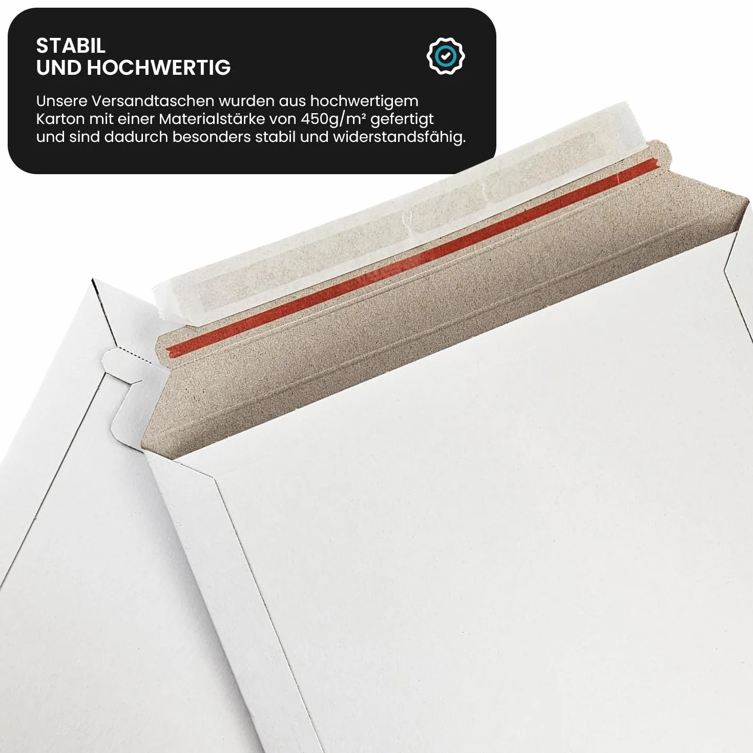 Netuno 25 białych kopert wysyłkowych A4 z kompaktowego kartonu 229 x 324 mm 450 g prosta klapka kompaktowe kieszenie kartonowe do dokumentów, broszur, zdjęć, kalendarzy ściennych