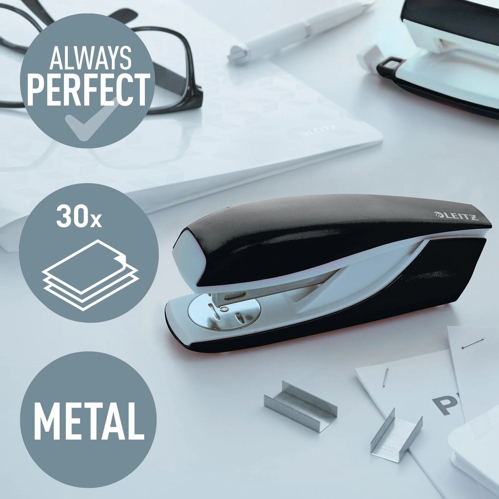Leitz NeXXt WOW Zszywacz do 30 Kartek Metalowy Czarny