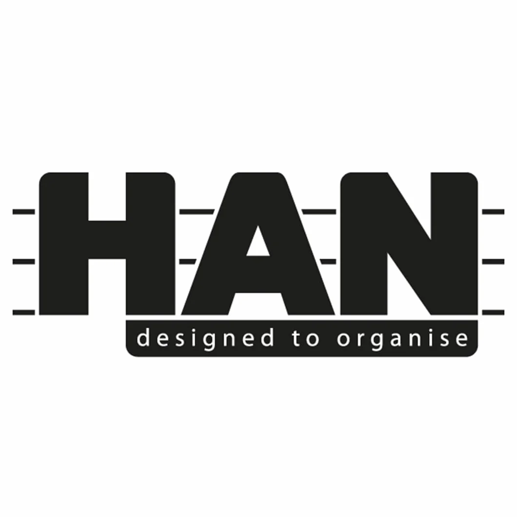 HAN X-CROSS 19071-11 wiszący kosz na dokumenty, o pięknym kształcie, nowoczesne wzornictwo z uchwytami do noszenia, na 35 teczek, stabilny i można układać w stos, jasnoszary, 19071-11