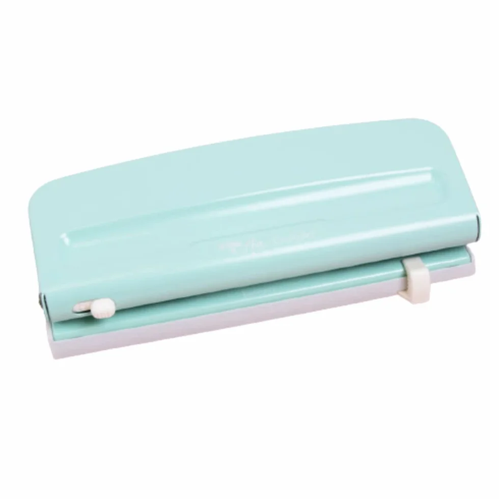 Craftelier turkusowy niebieski regulowany dziurkacz z 6 otworami do planerów Mini, Pocket, A6, A5, Personal i Deskfax do scrapbooking