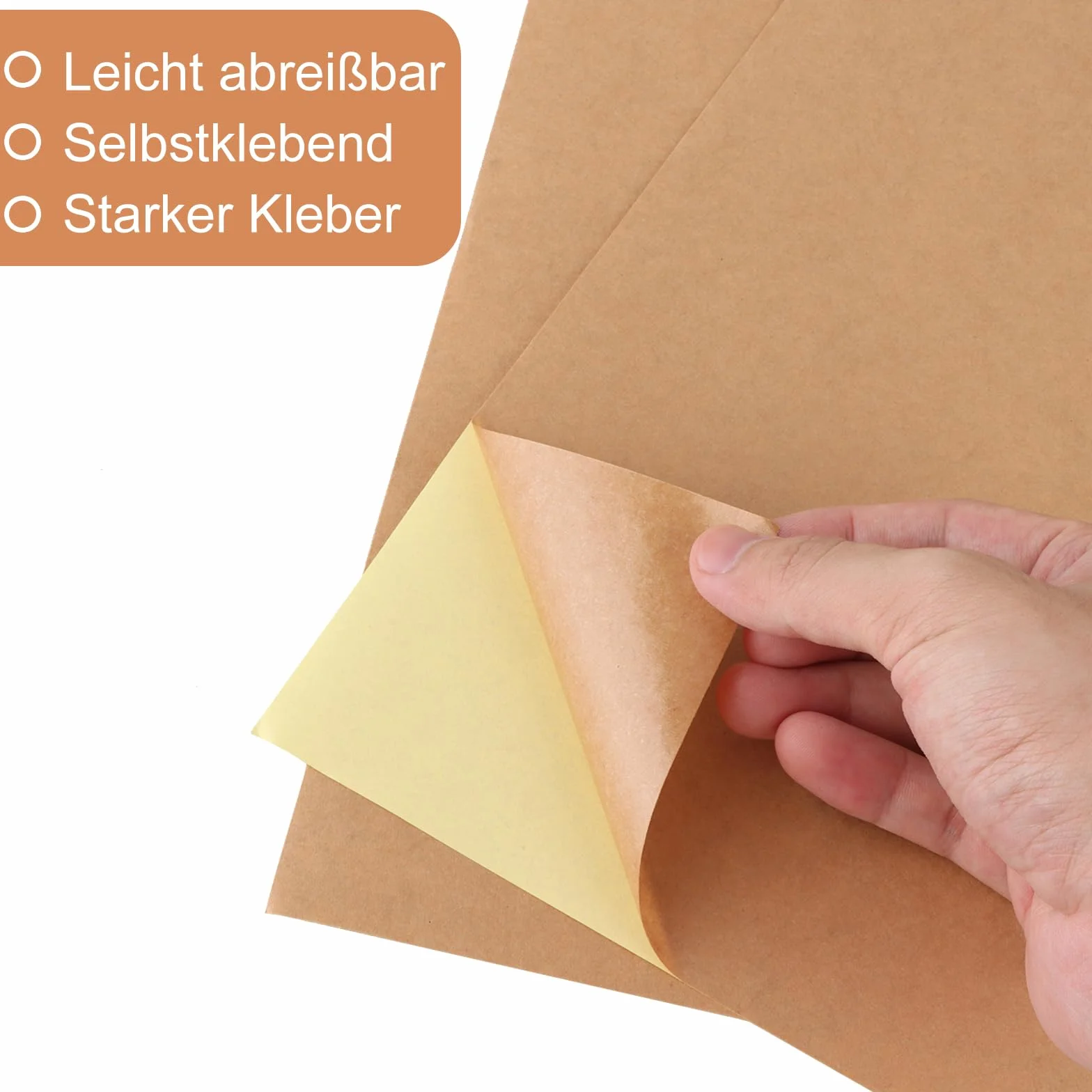 Papier kraft samoprzylepny 200 szt. 210x297 mm brązowy do druku laserowego