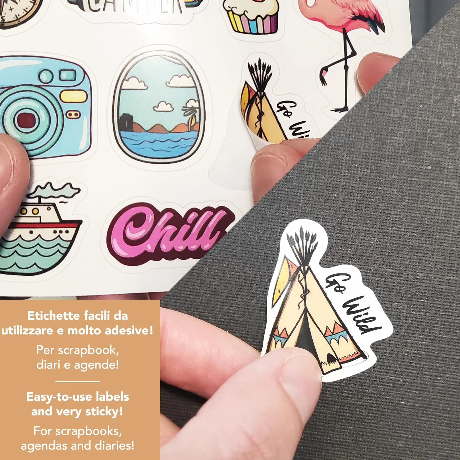 250 naklejek podróżnych - estetyczne naklejki do pamiętnika podróży do wypełnienia, albumu scrapbookingowego, naklejki dziennikowe, naklejki na walizkę podróżną, naklejki na walizkę podróżną/słodkie