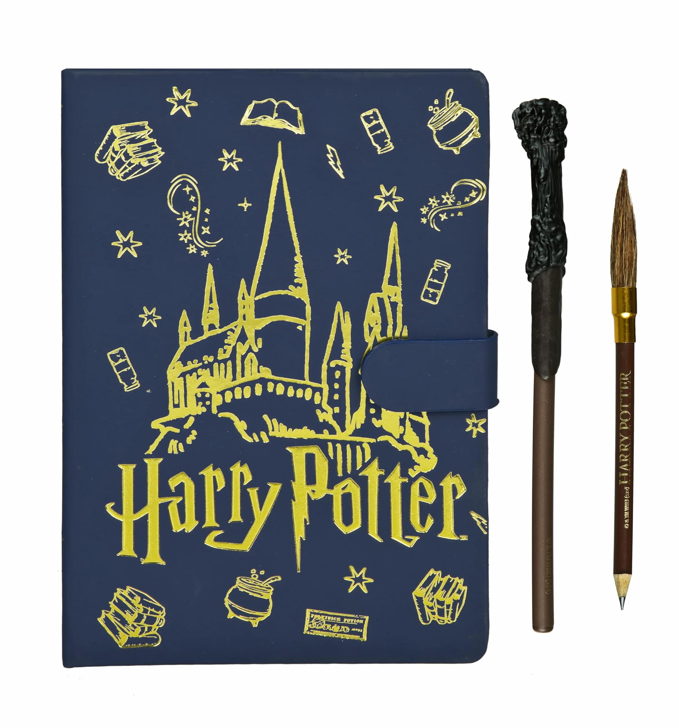 Undercover Harry Potter notatnik A5 zamknięcie magnes 80 arkuszy FSC ołówek miotła zestaw do pisania