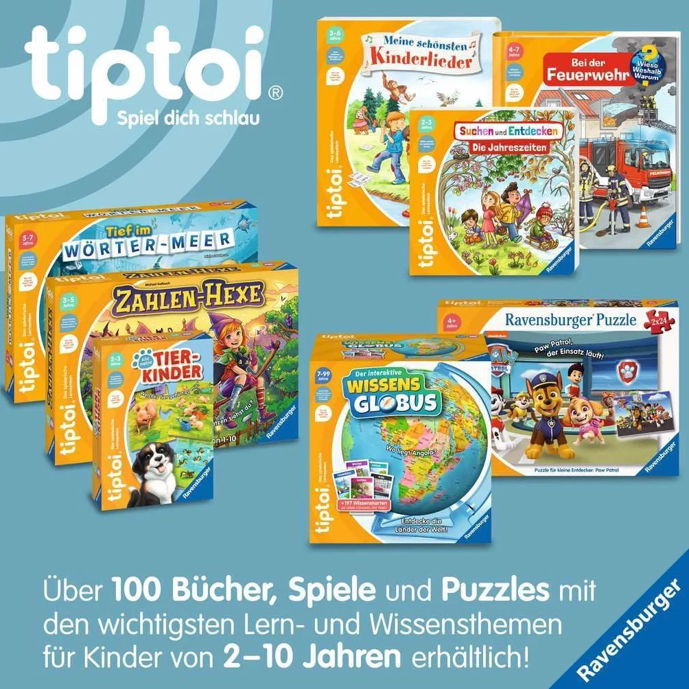 Ravensburger tiptoi 00115 - Mein interaktiver Junior Globus - Kinderspielzeug ab 4 Jahren: Entdecke spielerisch die Kontinente!