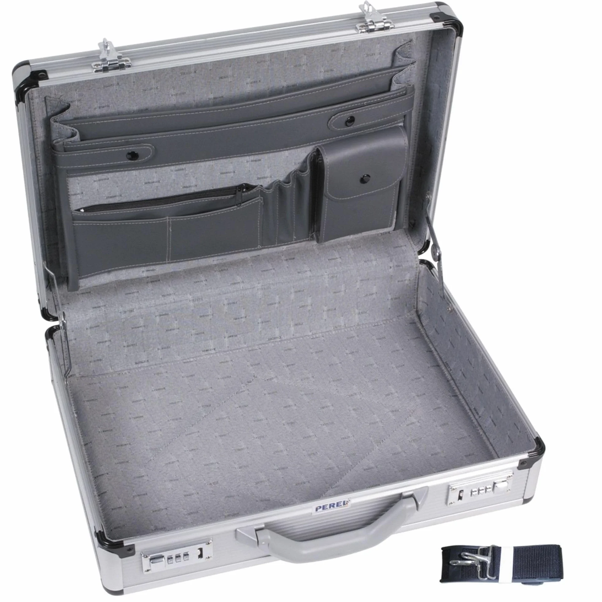 Perel teczka aluminiowa na laptopa A4 460x335x110 mm z zamkami szyfrowymi