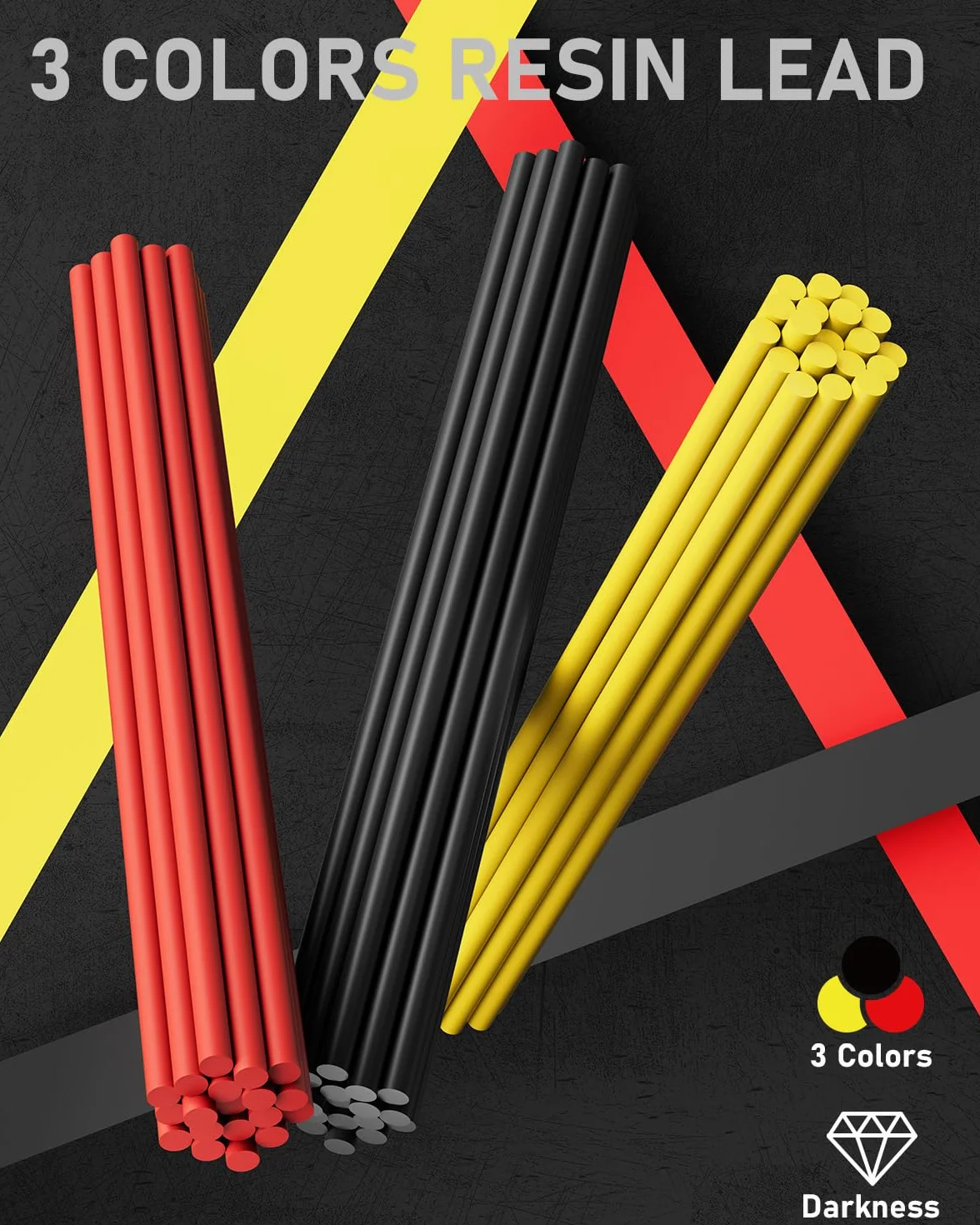 Four Candies Zestaw ołówków mechanicznych 1,3 mm metalowe wytrzymałe ołówki stolarskie 48 wkładów 3 gumki
