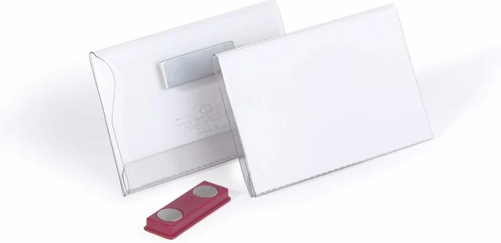 Durable 811719 Identyfikator z magnesem (54 x 90 mm), opak. 25 sztuk, przezroczysty.
