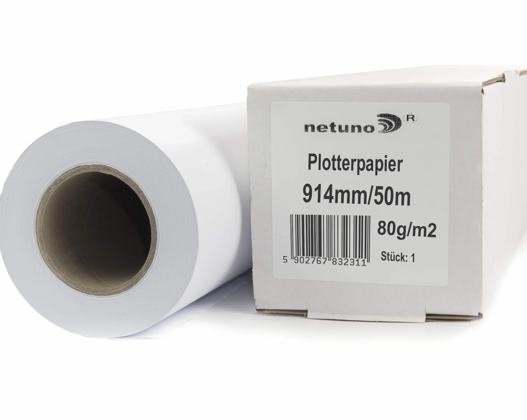 Papier do ploterów atramentowych 80g 914mm x 50m 50mm rdzeń 2 cale biały matowy niepowlekany