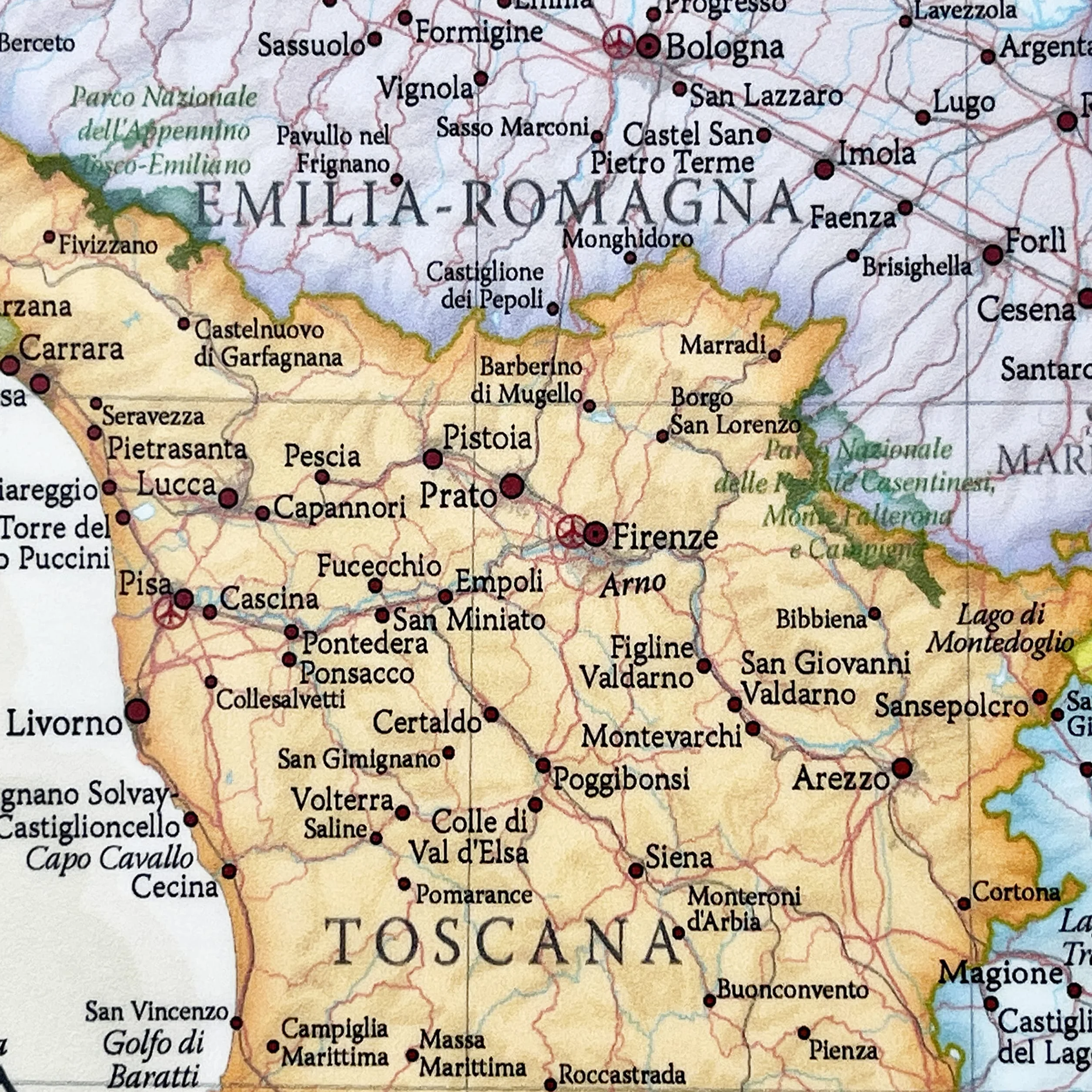 Maps International Ścienna mapa Włoch, klasyczny plakat, 59 x 42 cm