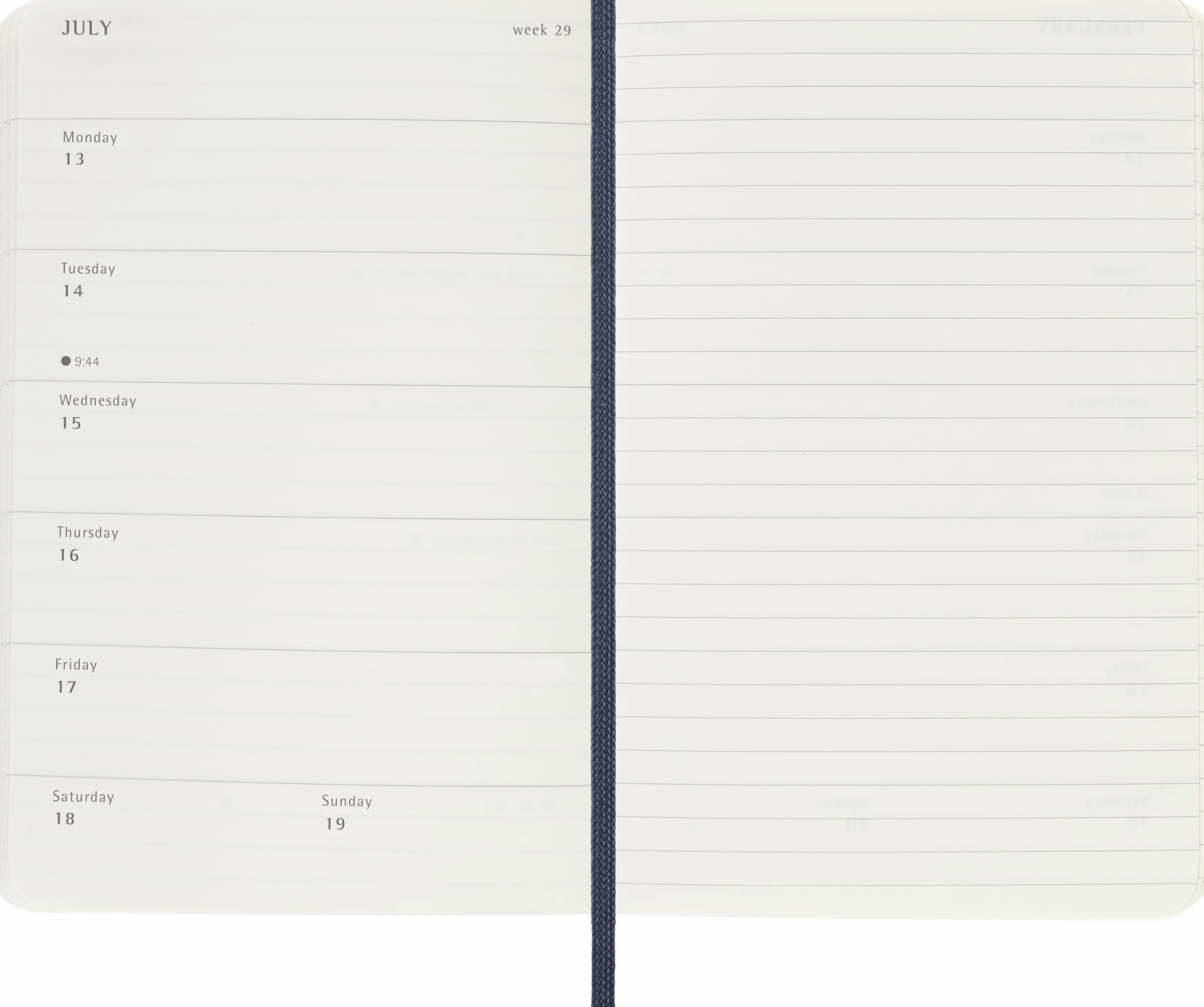 Moleskine 12 Monate Wochen Notizkalender 2026, Pocket/A6, Weicher Einband, Saphir