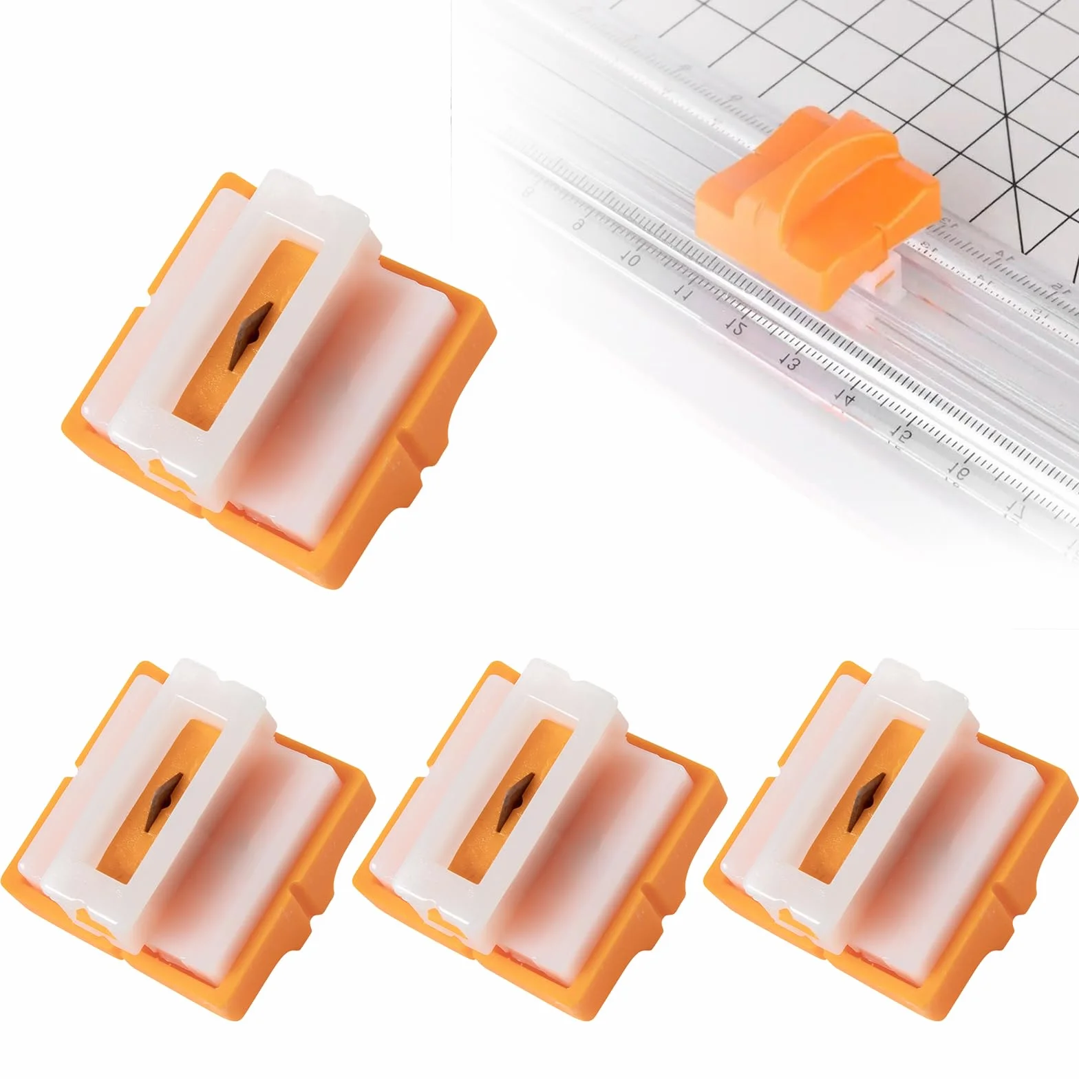 4 sztuki ostrzy do cięcia papieru z zabezpieczeniem bezpieczeństwa, ostrza tnące do papieru, ostrza do cięcia papieru Surecut Plus z konstrukcją zabezpieczającą, wysoki profil, tripletrack-Titan