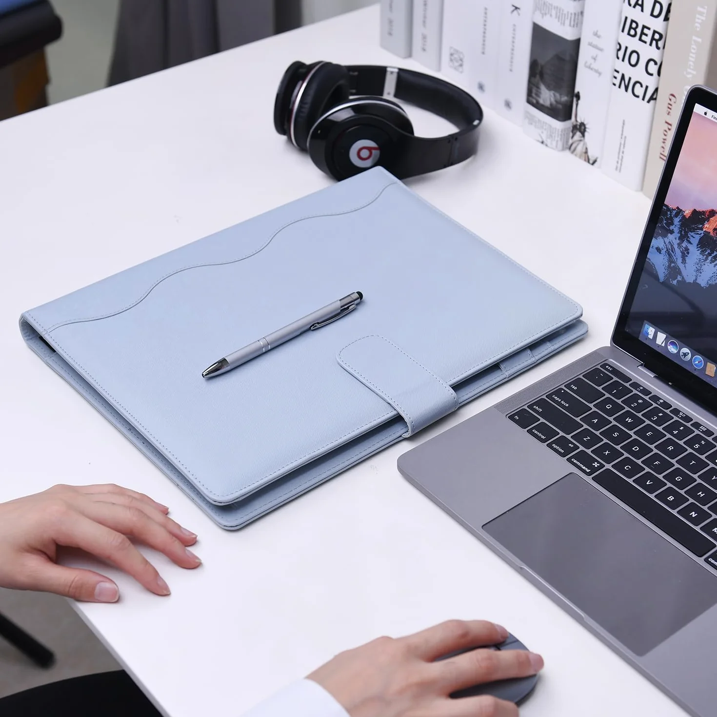 Wonderpool Etui na dokumenty A4 ze skóry PU 4 pierścienie