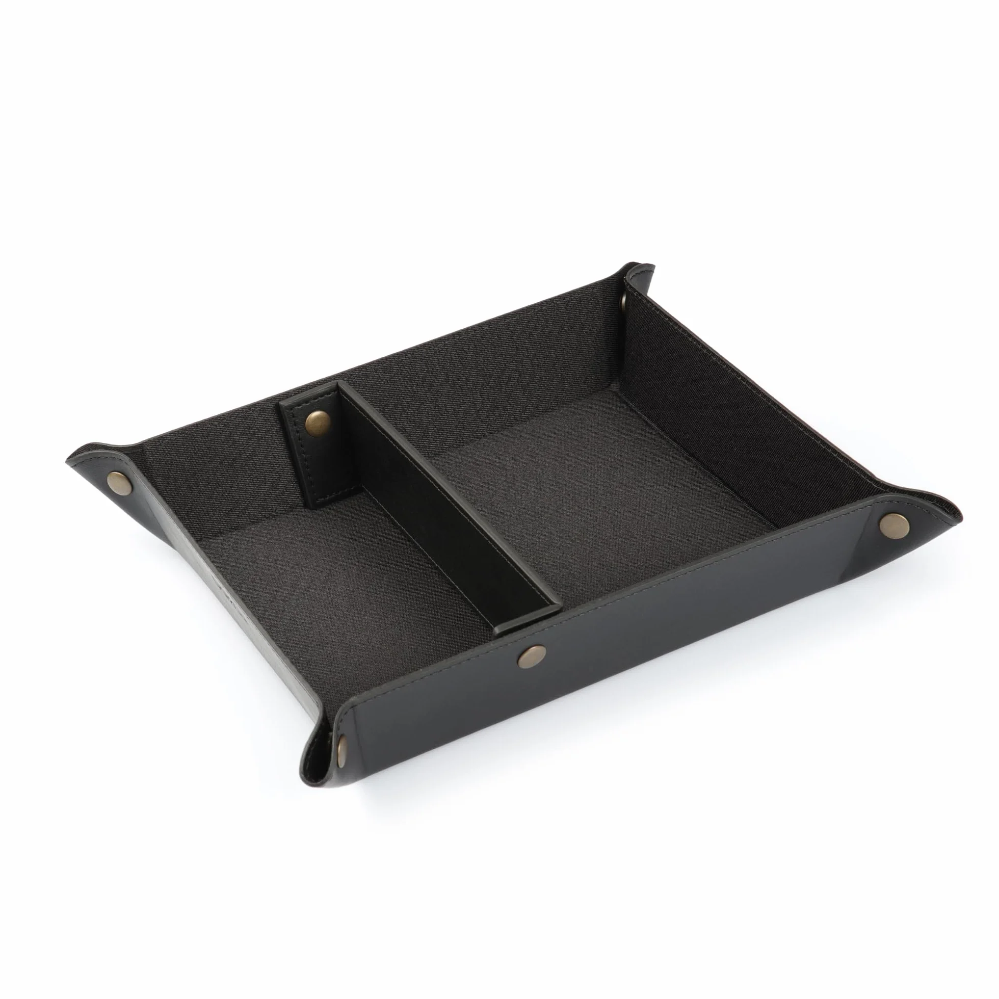 LONDO OTTO391 organizer na tacę, skórzany, czarna podszewka, 7,87 x 9,44 x 1,96 cm