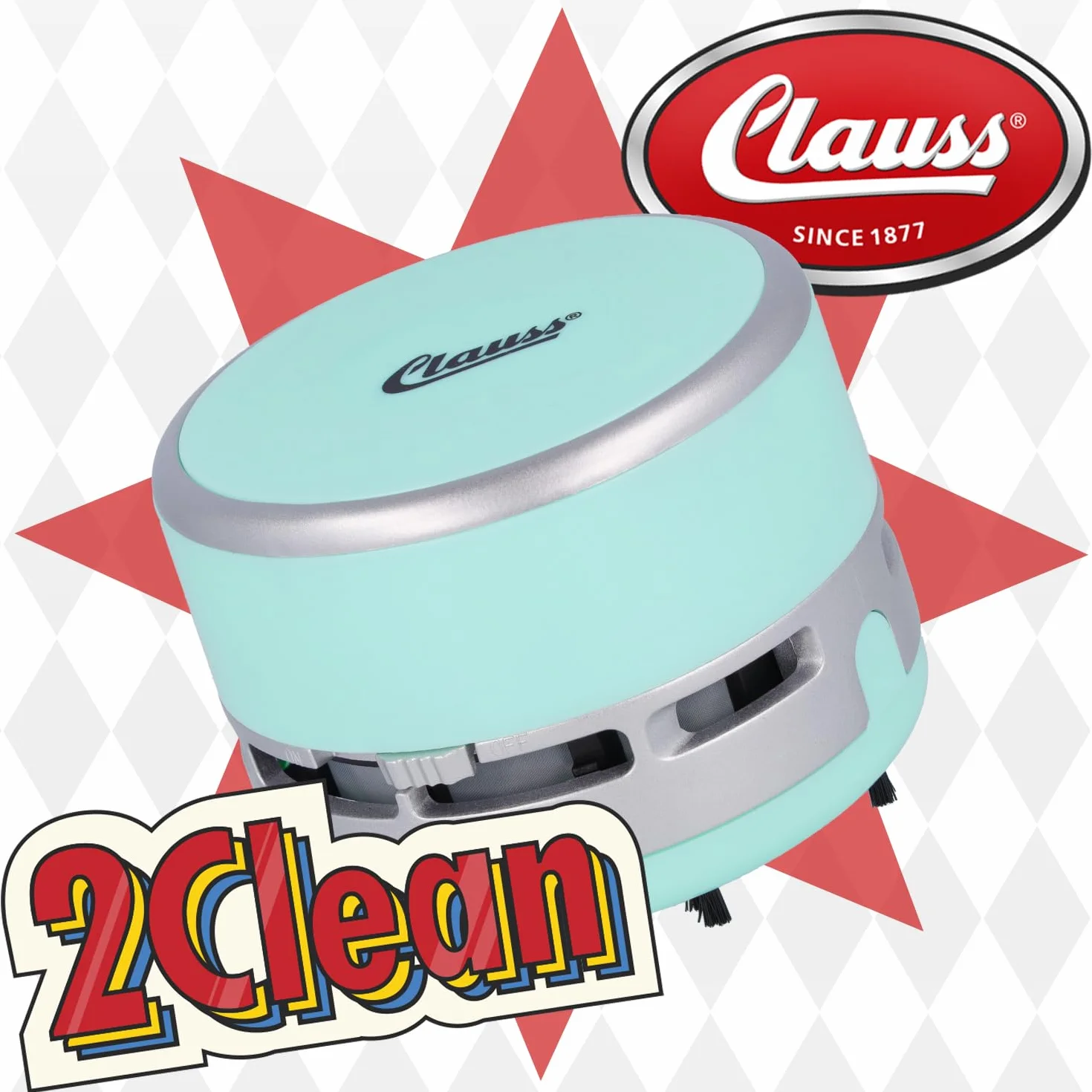Clauss 2Clean CL-50002 00 Odkurzacz, Srebrny/Zielony, ‎8.4 x 8.4 x 6.3 cm; 132 g