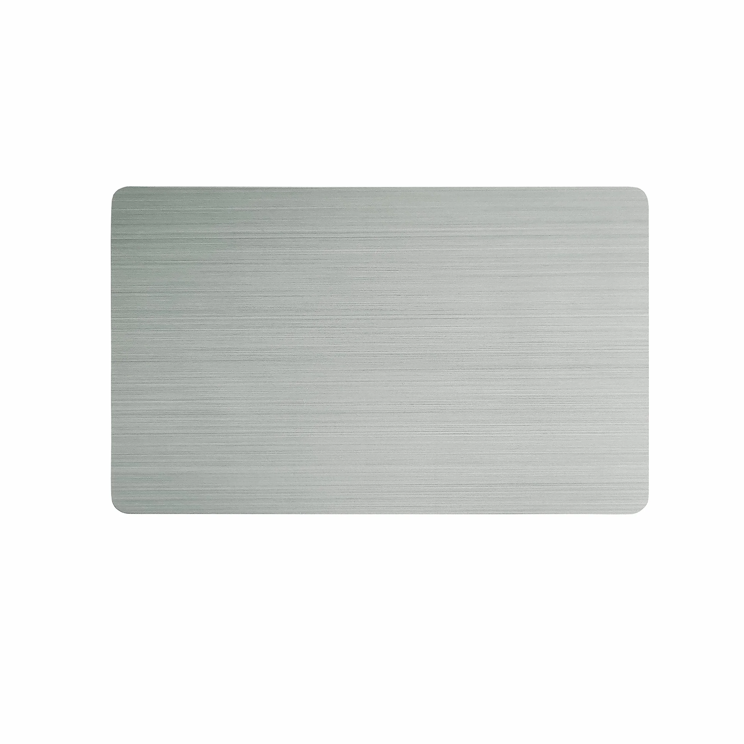 5-pak 13,56 MHz NFC puste metalowe wizytówki z PCW z 215 chipem i 504-bajtową pamięcią, laserowe dostosowywanie po stronie metalowej (szczotkowane srebro)