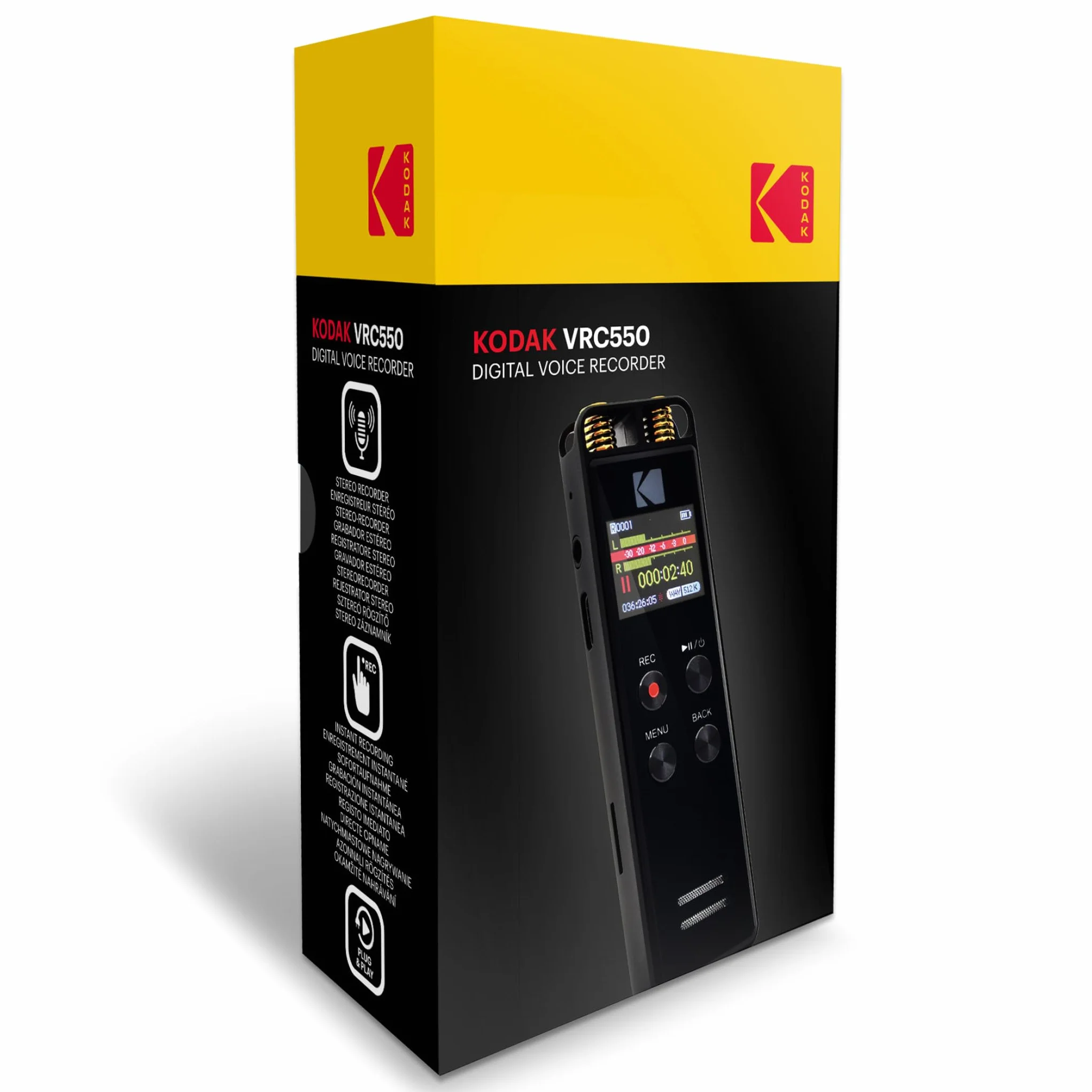 KODAK VRC550 Dyktafon o wysokiej intensywności mini sterowanie głosem bateria litowa odtwarzacz MP3