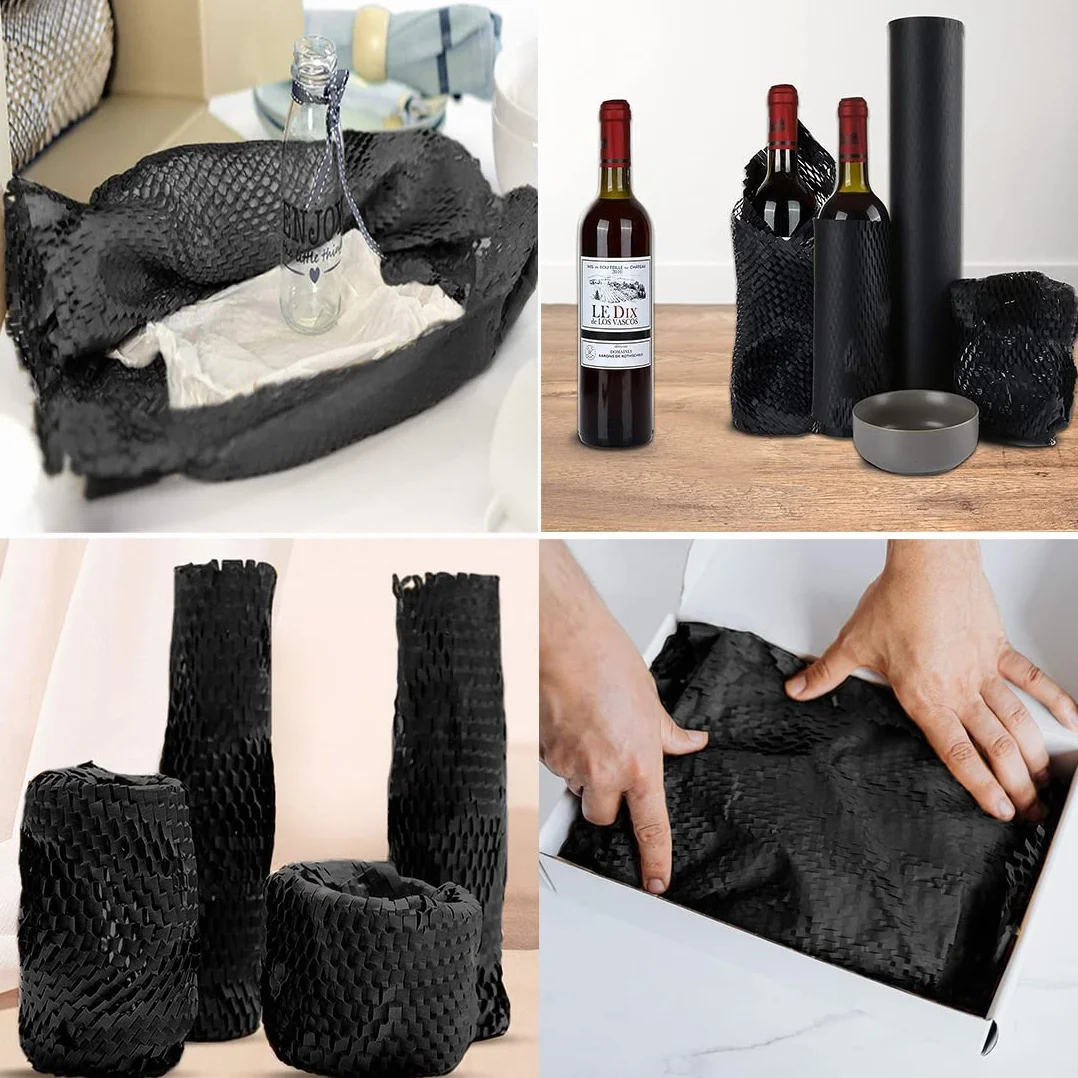 Papier o strukturze plastra miodu o strukturze plastra miodu, amortyzująca rolka papieru do pakowania pustego papieru do pakowania przeprowadzki do domu, łatwy do wysyłki, 30 cm x 15 m