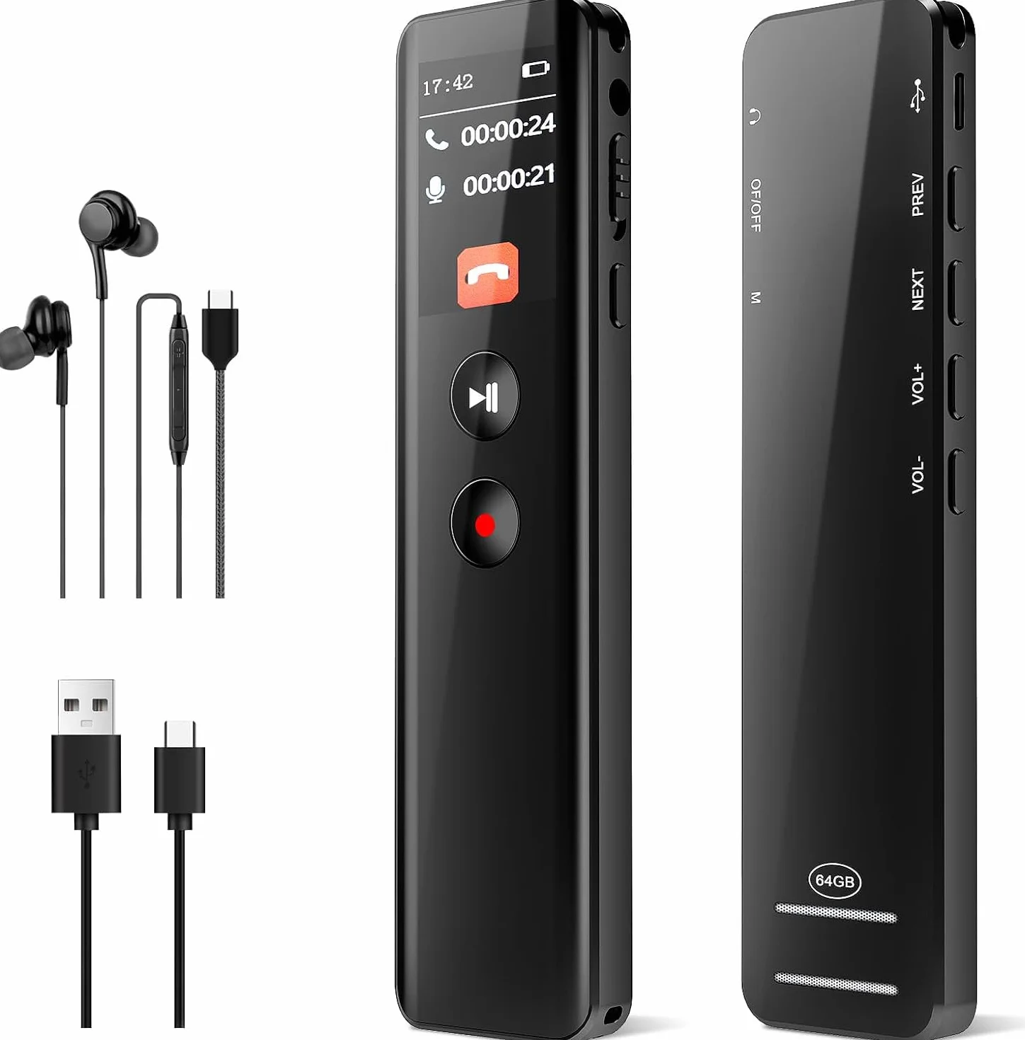 Digital Voice Recorder, 800 Hrs Capture information Storage Device,Digital Audio Storage Device Perfect Capture Every Word for Lecture Interview Meeting Class