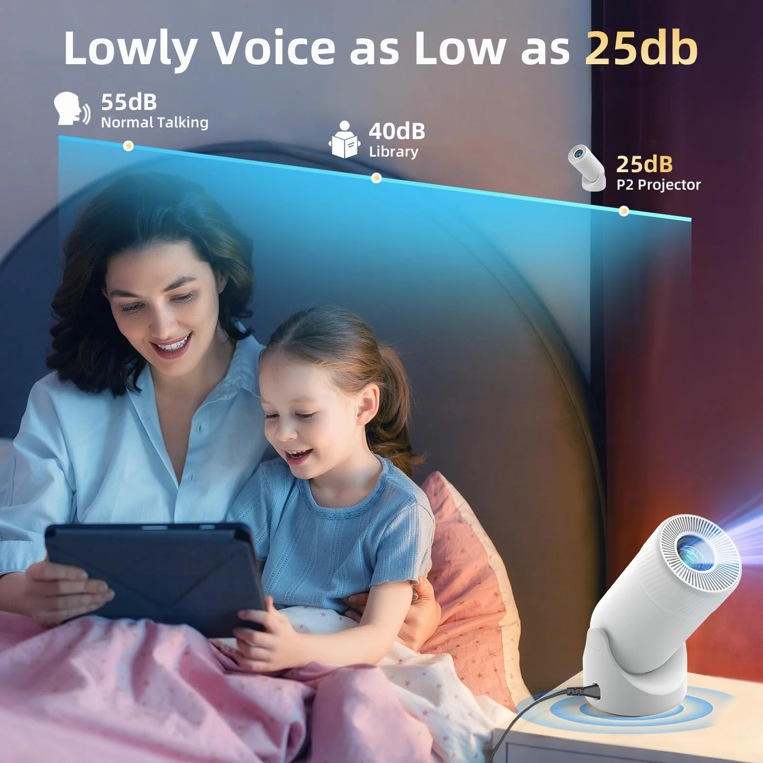 Projektor XL2-23E 4K Mini Inteligentny z Wi-Fi 6 5G Bluetooth Automatyczna Korekcja Trapezu