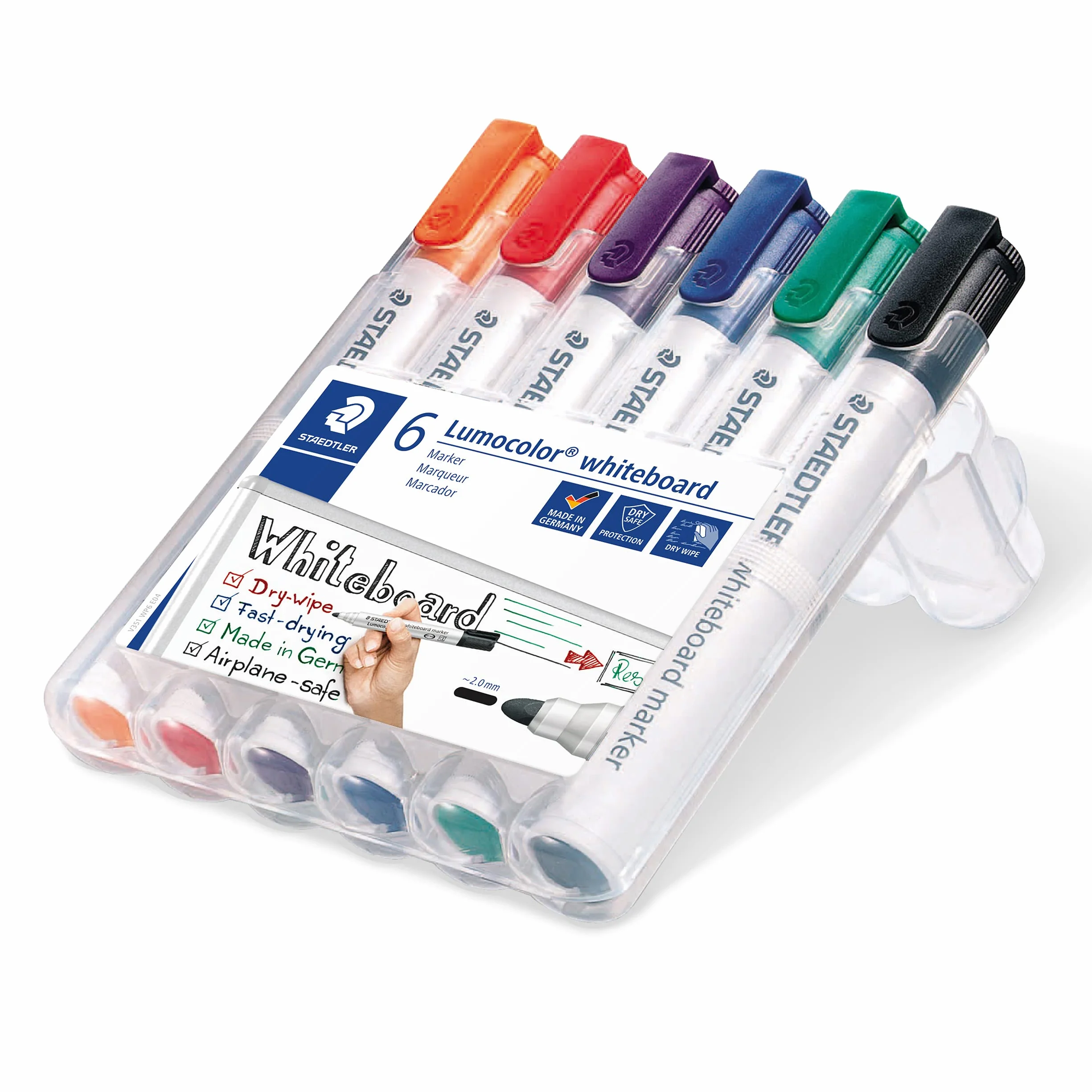 Staedtler 351 WP6 ST Marker do Tablic Suchościeralnych, Wielokolorowy, 6 szt.