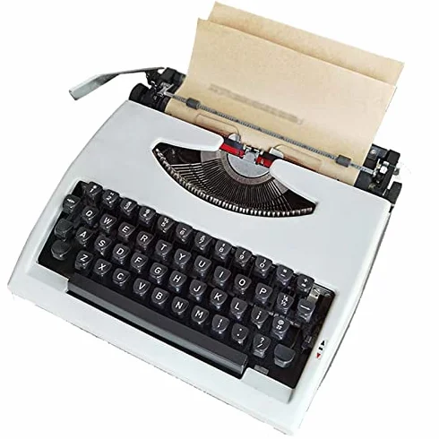 Retro przenośna ręczna maszyna do pisania, vintage klawiatura mechaniczna dla pisarzy, wystrój biurka do biura domowego