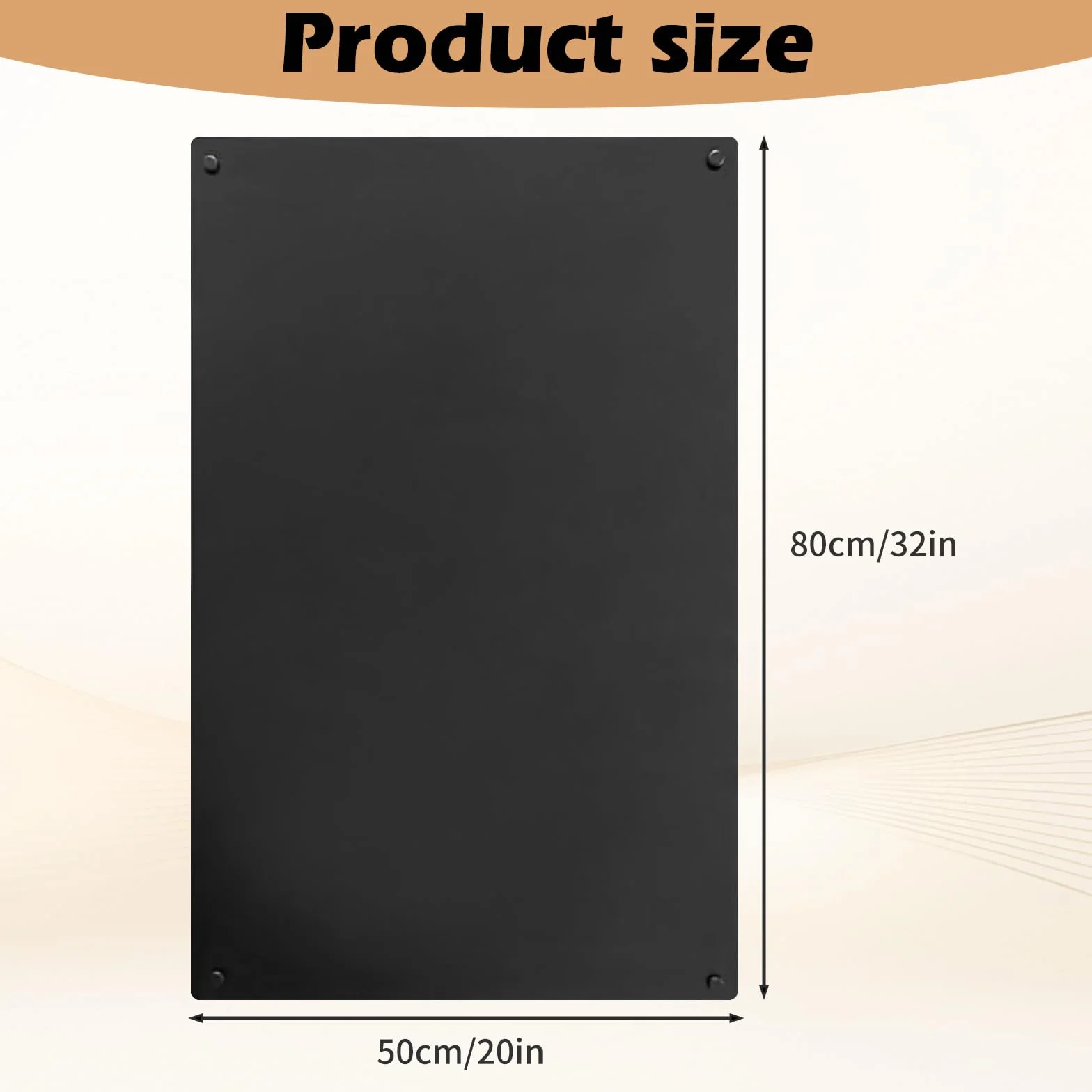 Magnetyczna tablica 80 x 50 cm czarna do kuchni biura pokoju dziecięcego