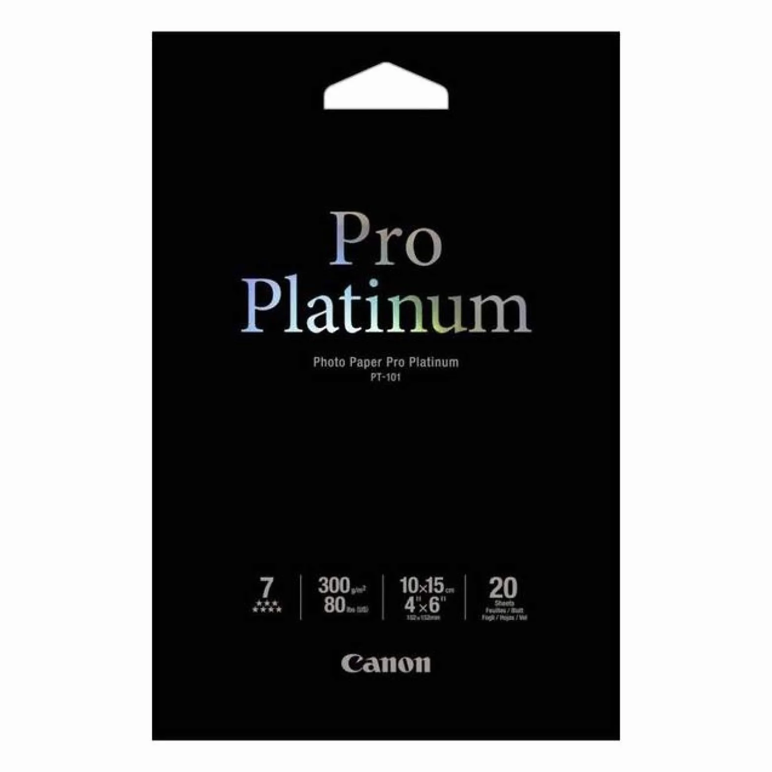 Canon PT-101 Pro Platinum papier fotograficzny 10x15 cm 20 arkuszy 300 g/m² biały