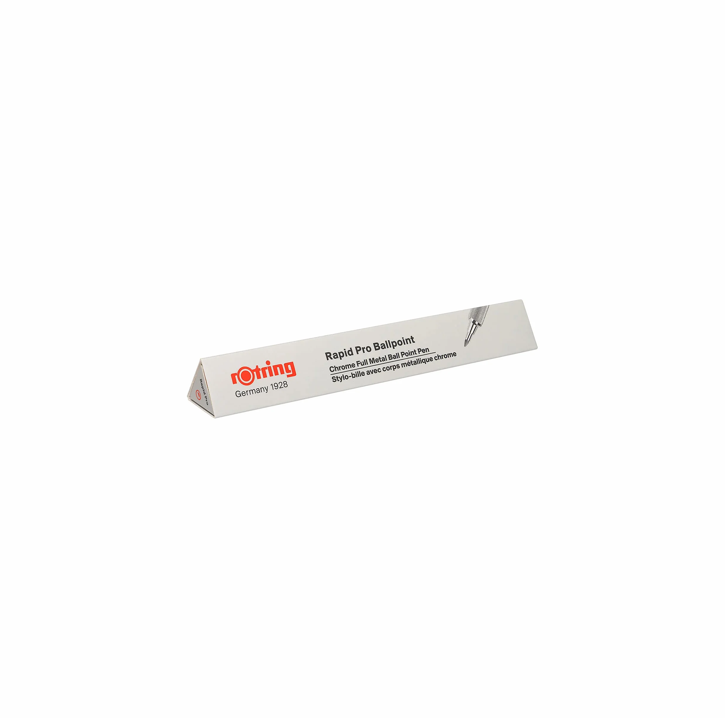 rOtring Rapid Pro wysuwany długopis techniczny do rysowania, średni punkt, niebieski atrament, srebrny, w pełni metalowy korpus