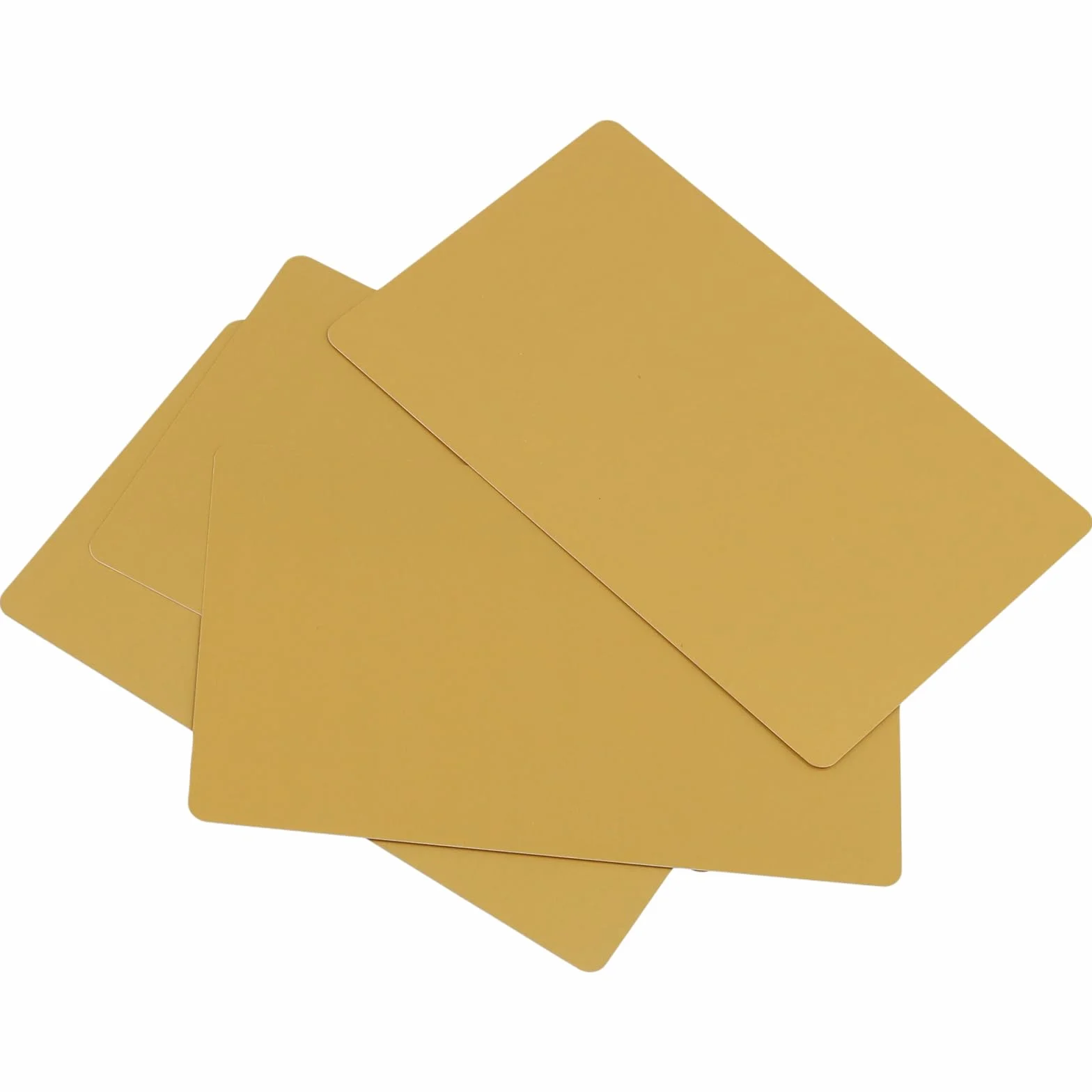 Złote aluminiowe wizytówki 86x54x0,21 mm 150 sztuk