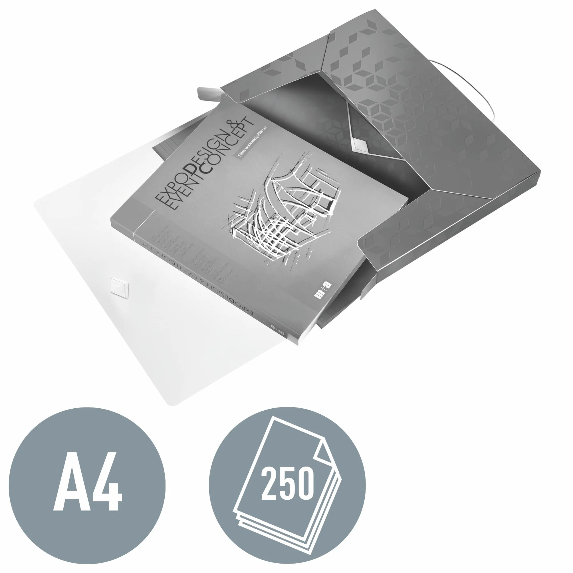 Leitz WOW Teczka z Gumką A4 250 Kartek Plastikowa Metaliczny Fioletowy