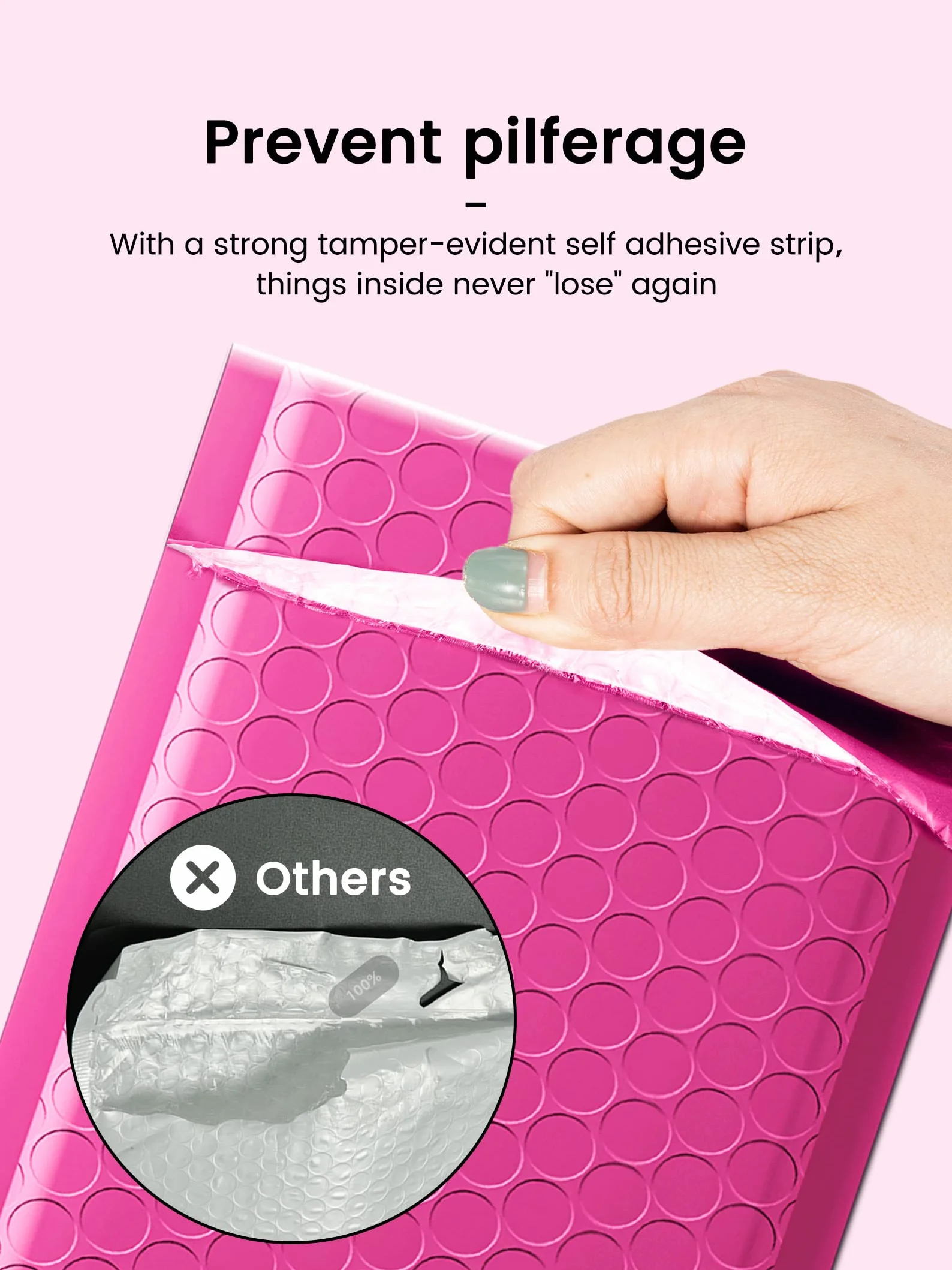 Bubble Mailers 4x8 Inch 50 Pack Padded Envelopes Self Seal Shipping Bags Jewelry Small Business Pink