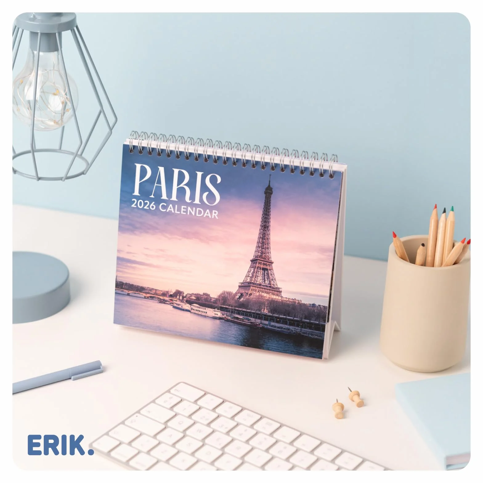 Grupo Erik Desk Calendar 2026 - Paris Calendar 2026 Month To View | Monthly Desk Planner, Desktop Gifts Under 10 Pounds | Travel Gifts For Friends