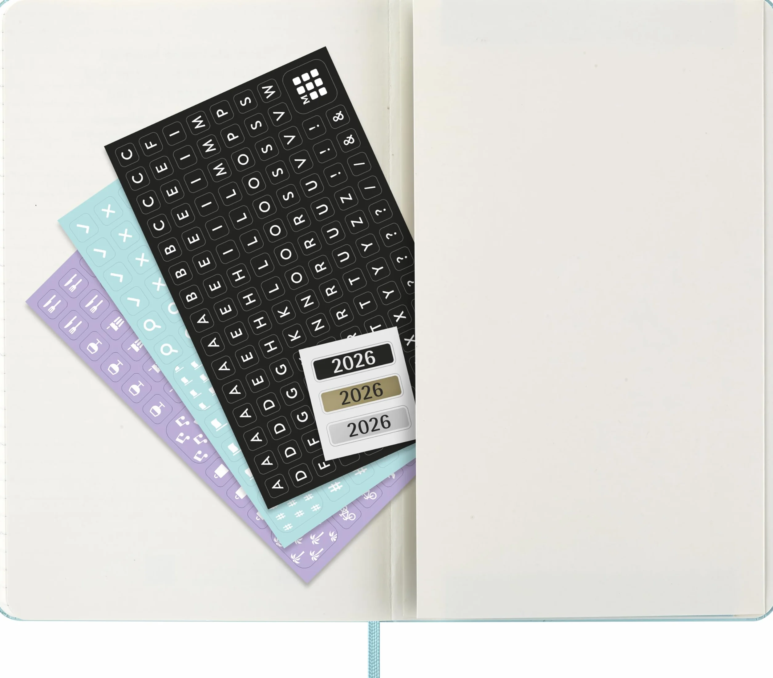Moleskine 12 Monate Wochen Notizkalender 2026, Large/A5, fester Einband, Aquamarin