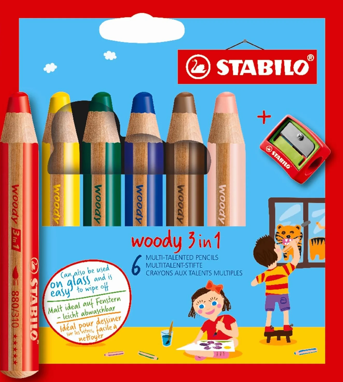 Kredka STABILO woody 3-in-1 etui 6 kolorów temperówka