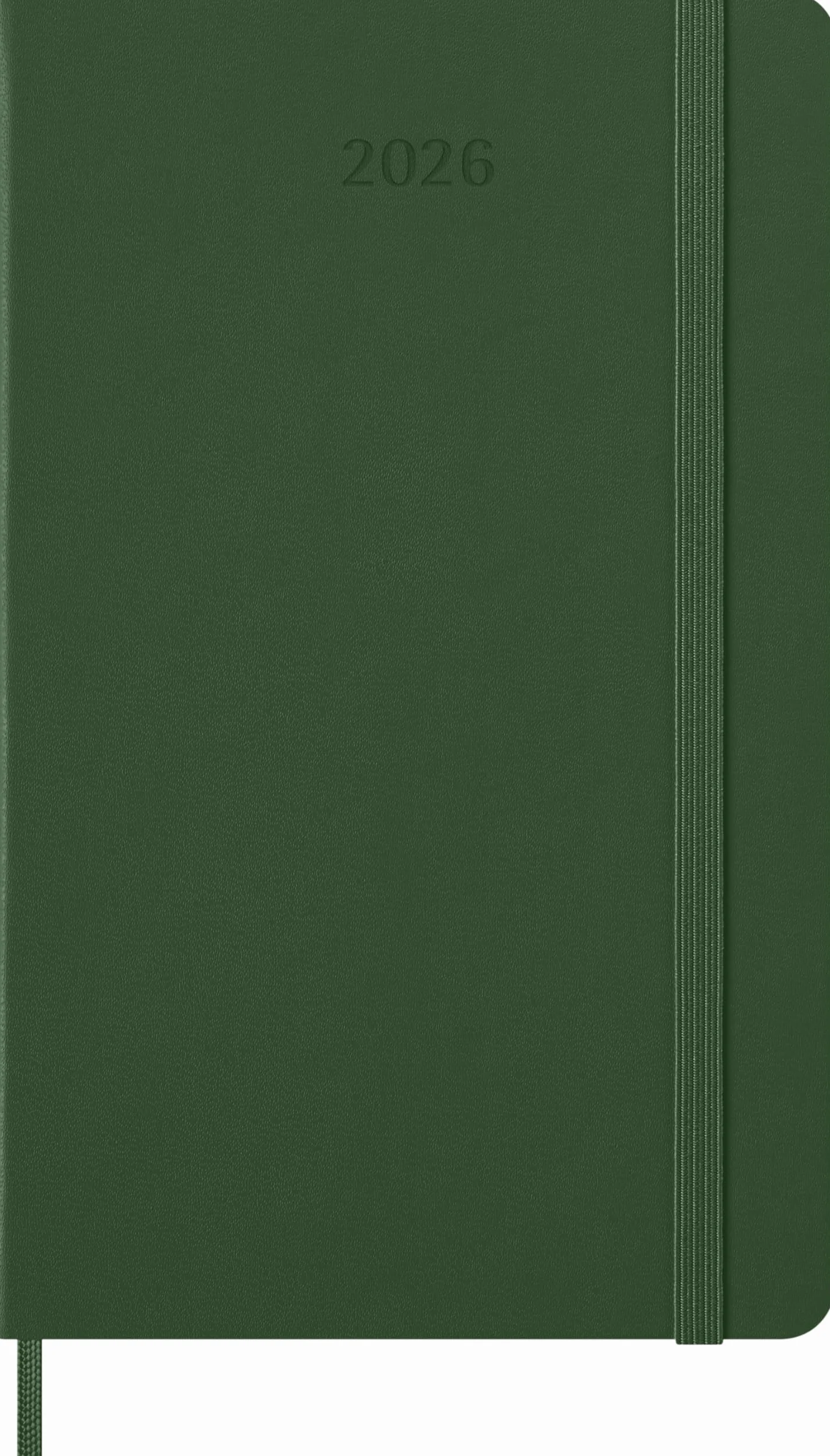 Moleskine 12 Monate Wochen Notizkalender 2026, Large/A5, 1 Wo = 1 Seite, rechts linierte Seite, Fester Einband, Myrtengrün