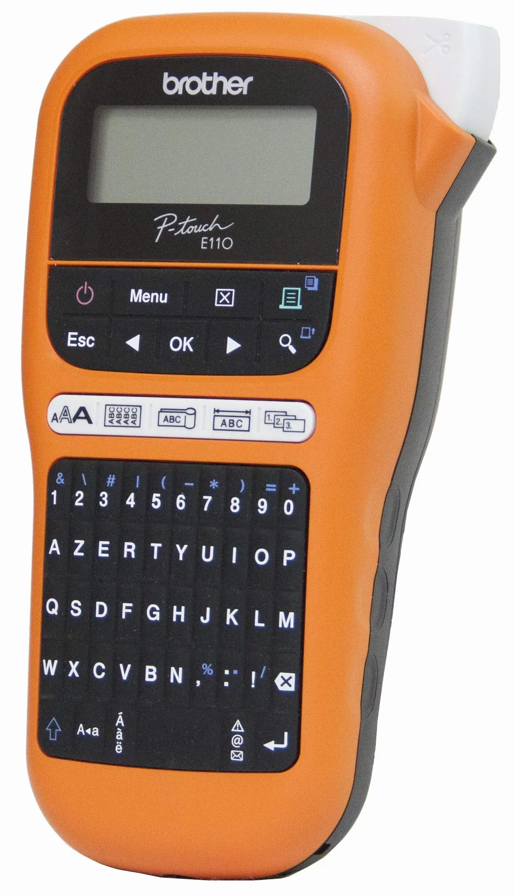 Brother PT-E110 profesjonalna etykieciarka przemysłowa, z 1 taśmą Tze-FX221, 9 mm, czarno-biała