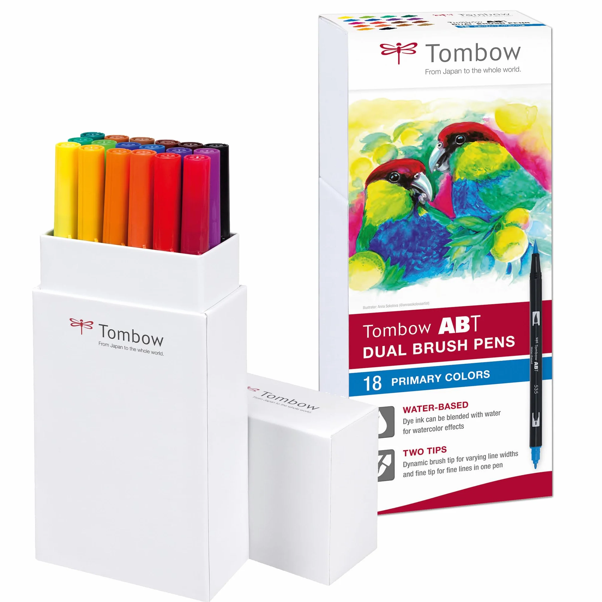 Tombow Dual Brush ABT-18P-1 Flamastry Wielokolorowy 18 Sztuk