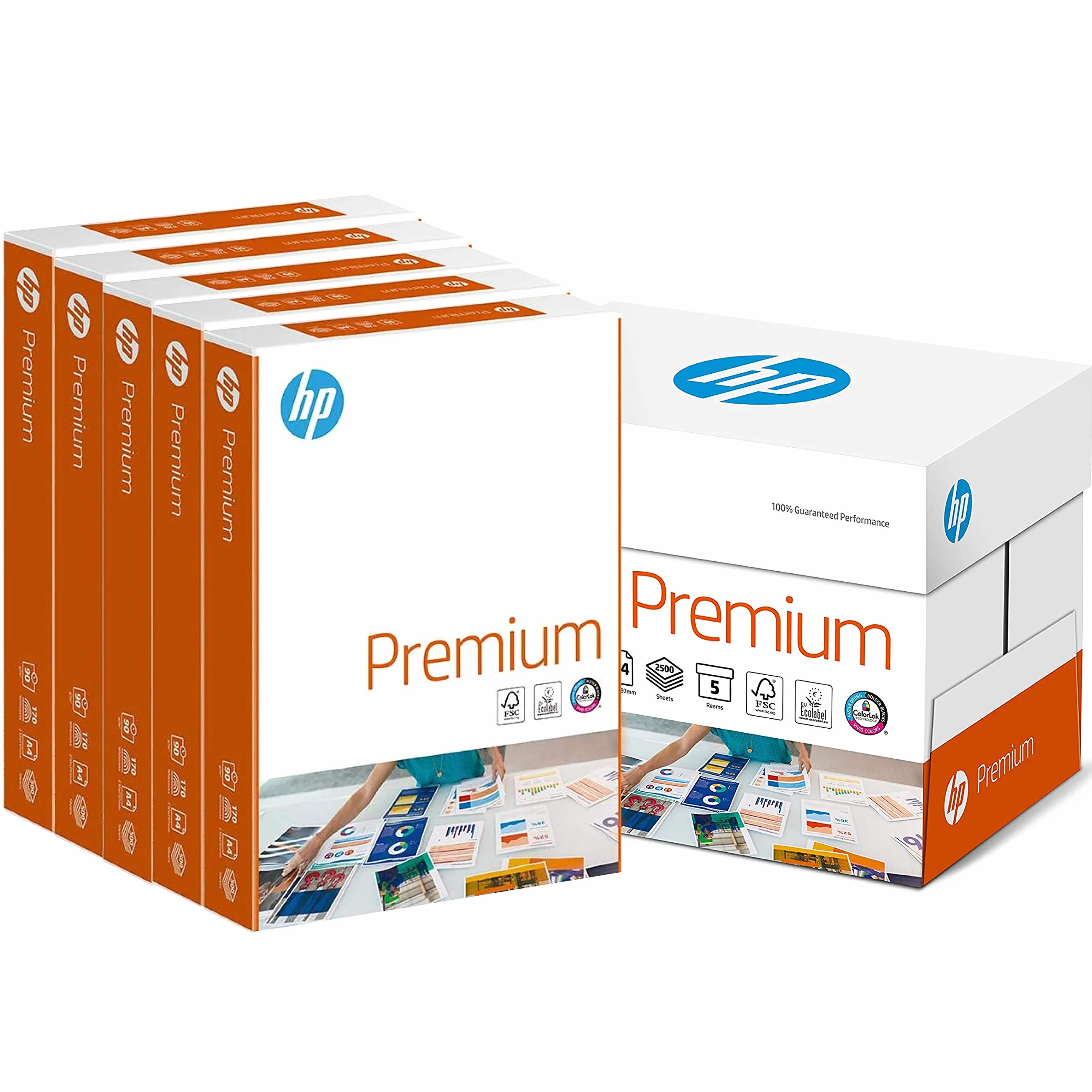 HP Papier premium FSC A4 90 gsm 500sh/PK 5 szt.
