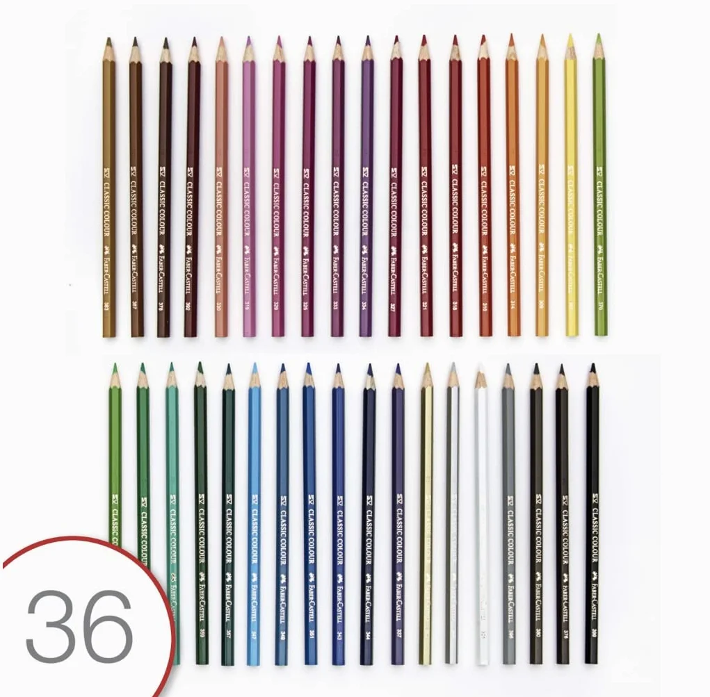 Faber-Castell 115846 Zestaw Kredek, Wielokolorowy, 36 sztuk