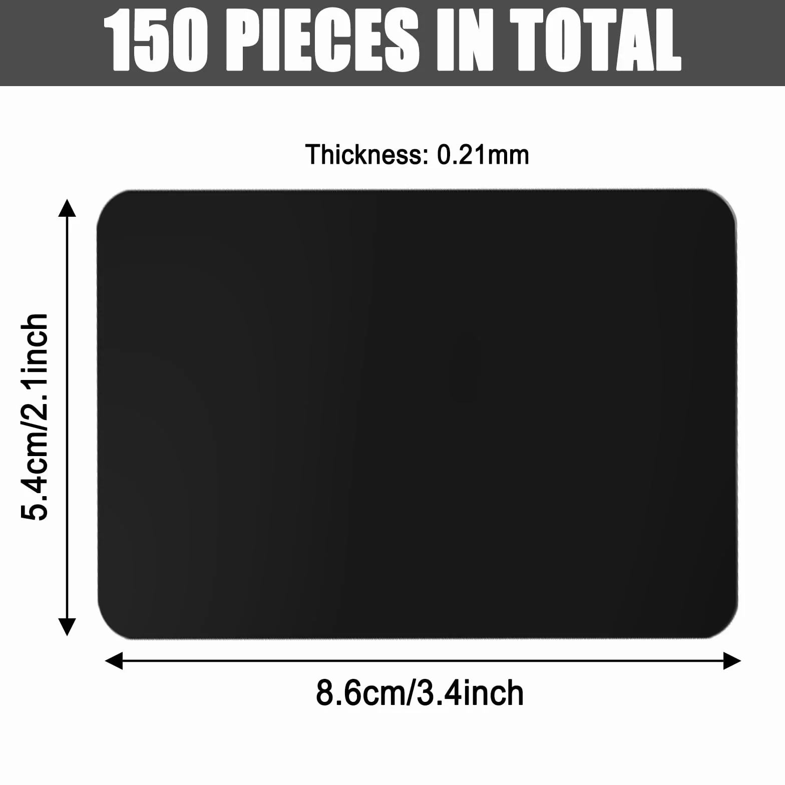 150 sztuk metalowych wizytówek, 86 x 54 x 0,21 mm, metalowe wizytówki aluminiowe, karty z nazwiskiem, laserowo grawerowane wizytówki, grawerowane karty biznesowe, metalowa karta biznesowa dla klientów