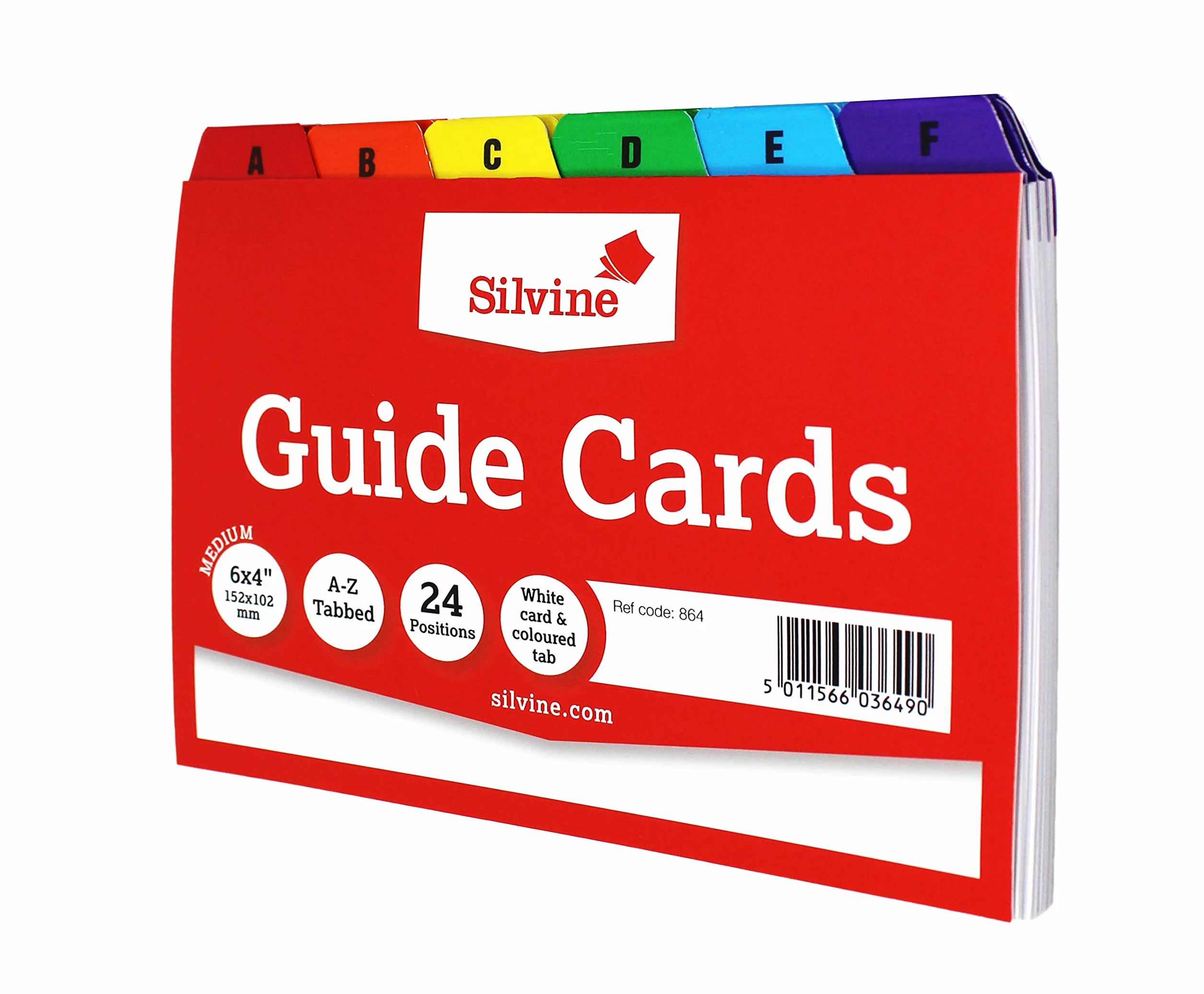 Silvine Kartki prowadzące A6 białe zakładki A-Z 15x10 cm