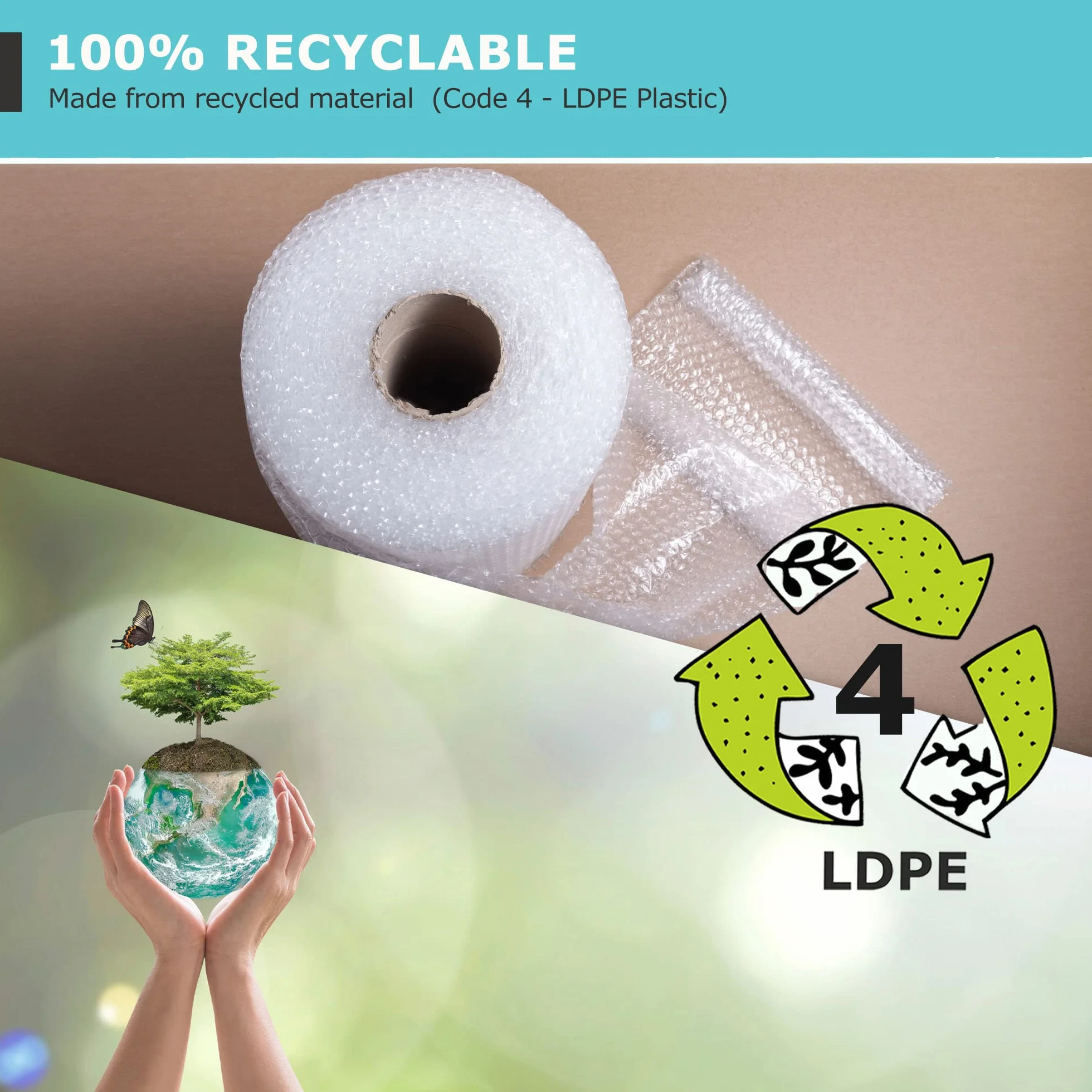 Triplast Duża rolka folii bąbelkowej 500 mm x 100 m – opakowanie bąbelków powietrznych do przeprowadzki i pakowania pudełek do przechowywania