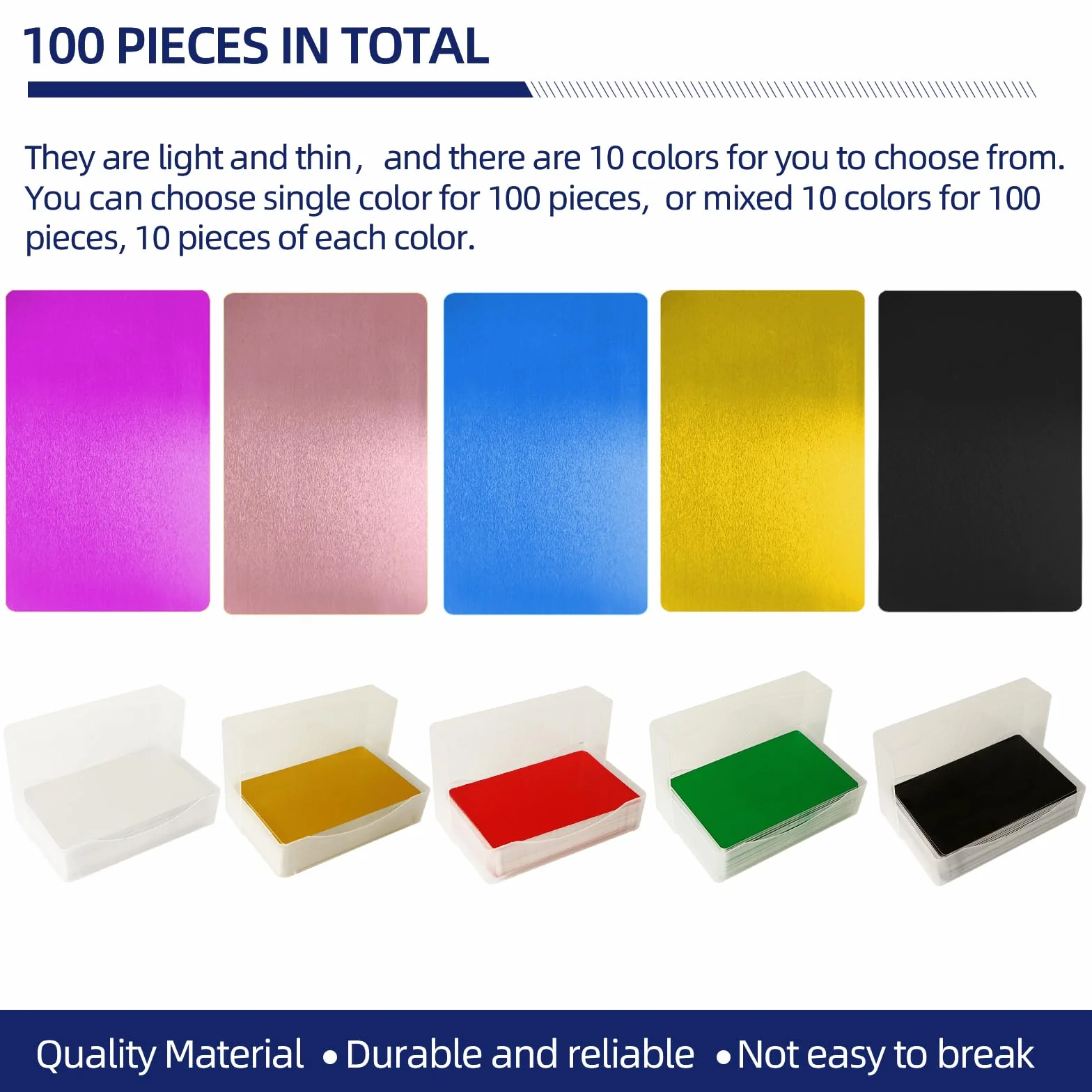 100 szt metalowe wizytówki puste grawerowane laserowo stop aluminium grubość dla klienta DIY karty podarunkowe 10 kolorów (10 kolorów)