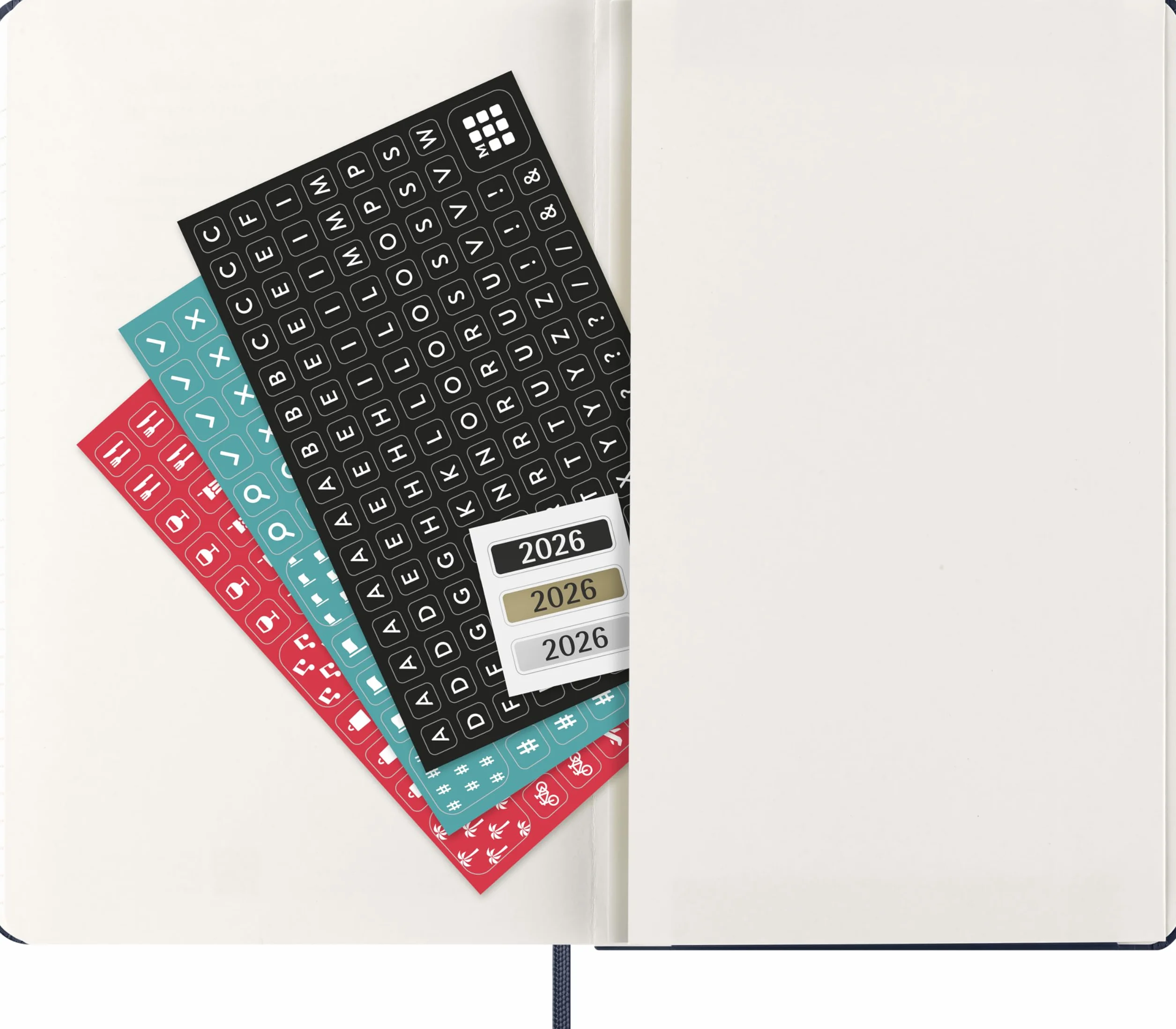 Moleskine 12 Monate Wochen Notizkalender 2026, Large/A5, 1 Wo = 1 Seite, rechts linierte Seite, Fester Einband, Saphir