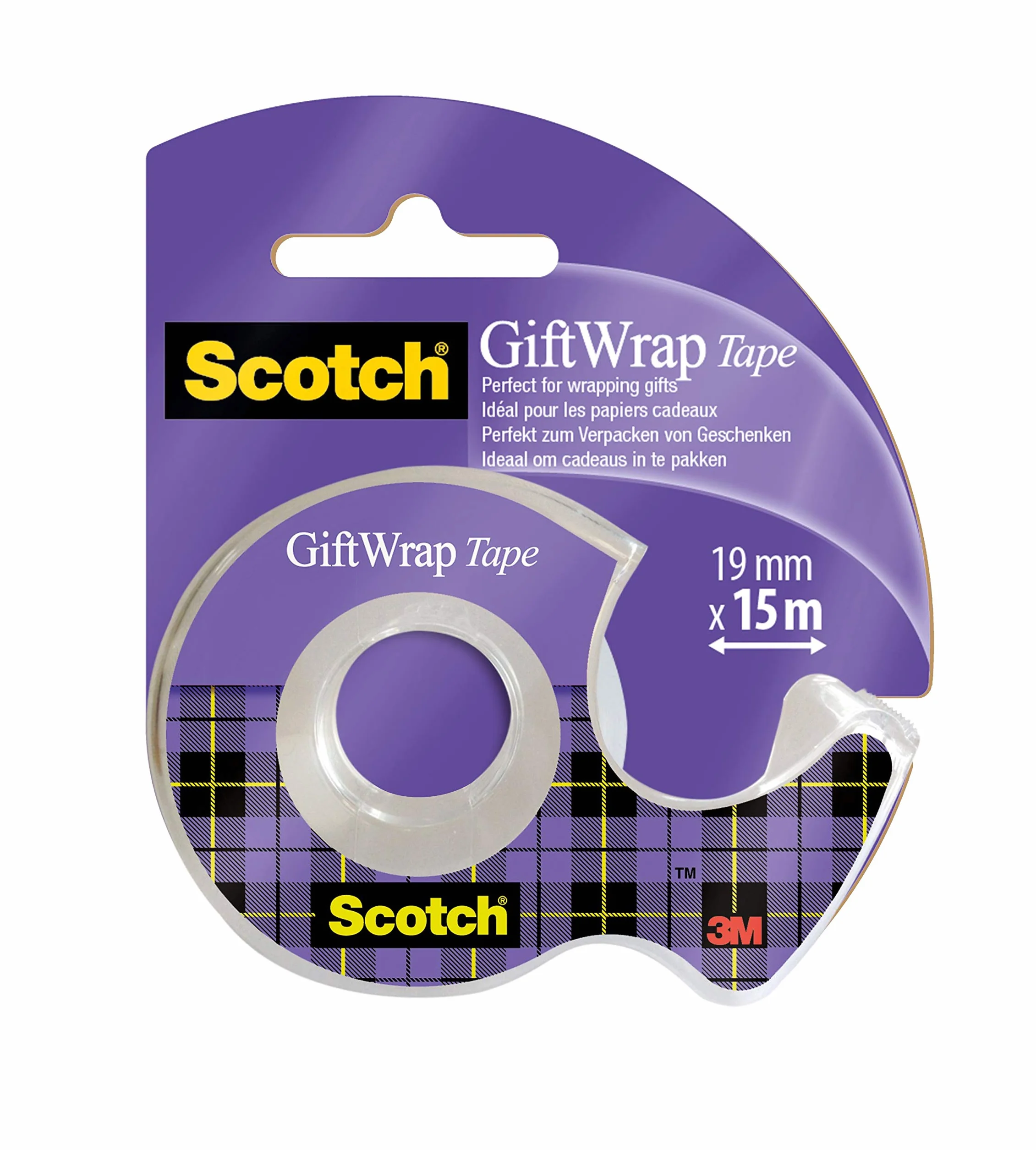 Scotch GiftWrap taśma na dozowniku 19 mm x 15 m satynowa przezroczysta