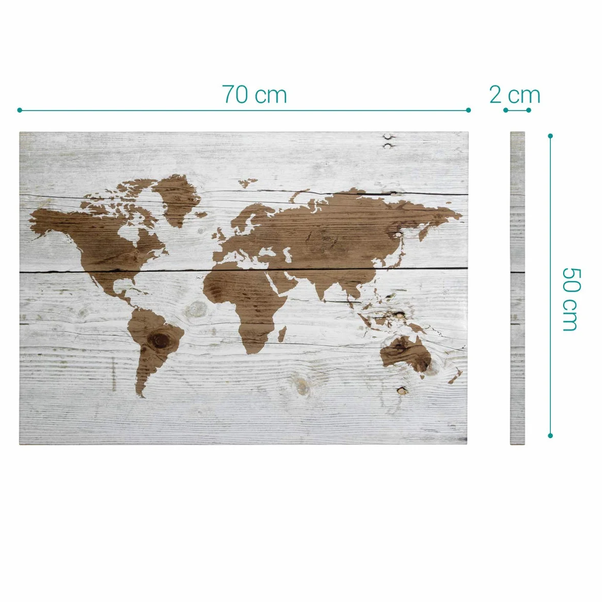 Navaris Magnetyczna tablica memo, biała tablica - 70 x 50 cm sucha tablica do ścierania z wzorem na ścianę - zawiera marker i magnesy - mapa świata
