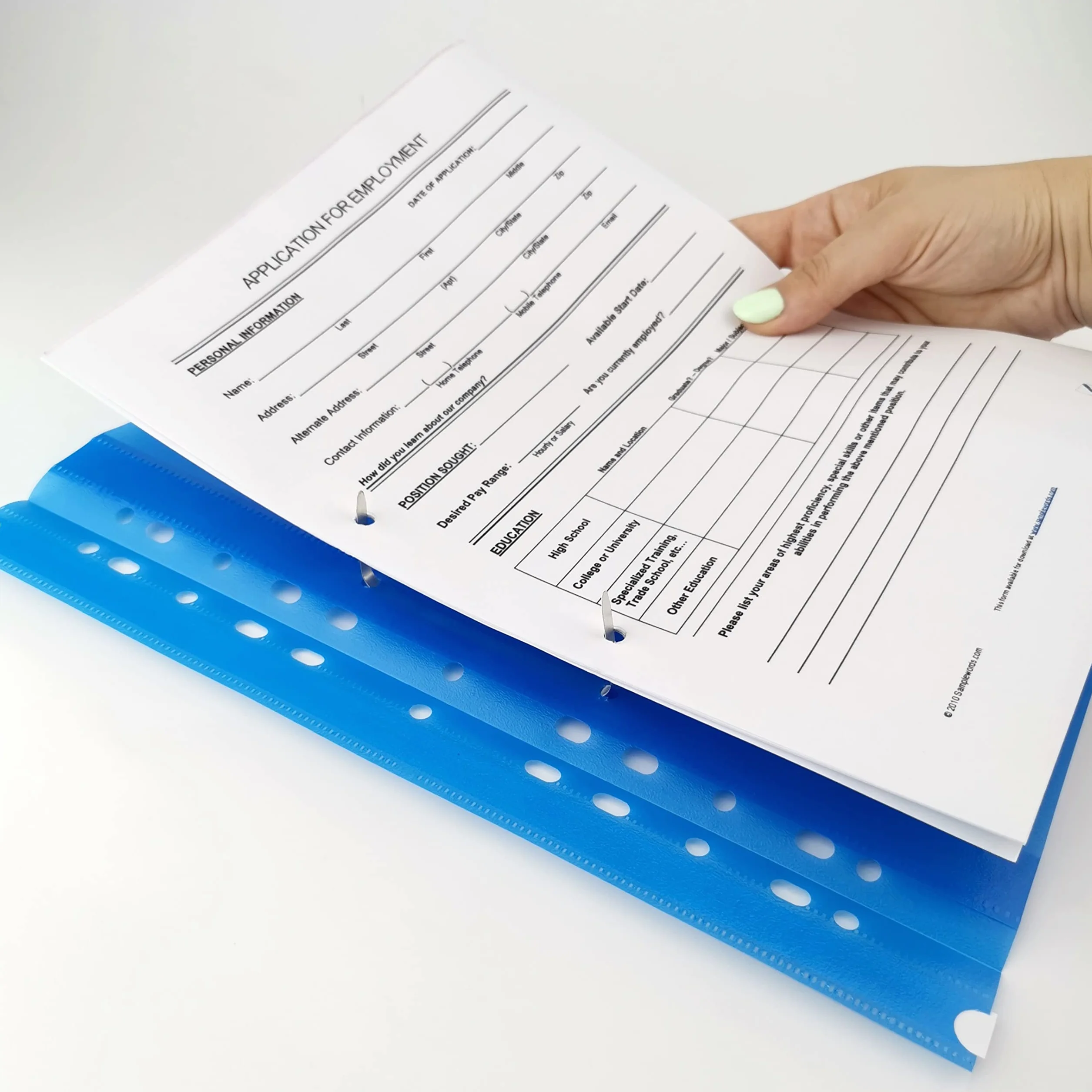 D.RECT Skoroszyt A4 – 25 sztuk – Plastikowy Skoroszyt Z Folii PP – Z Otworami Euro – Przezroczysta Przednia Okładka – Kolor Niebieski – Do Dokumentów, Prezentacji I Archiwizacji